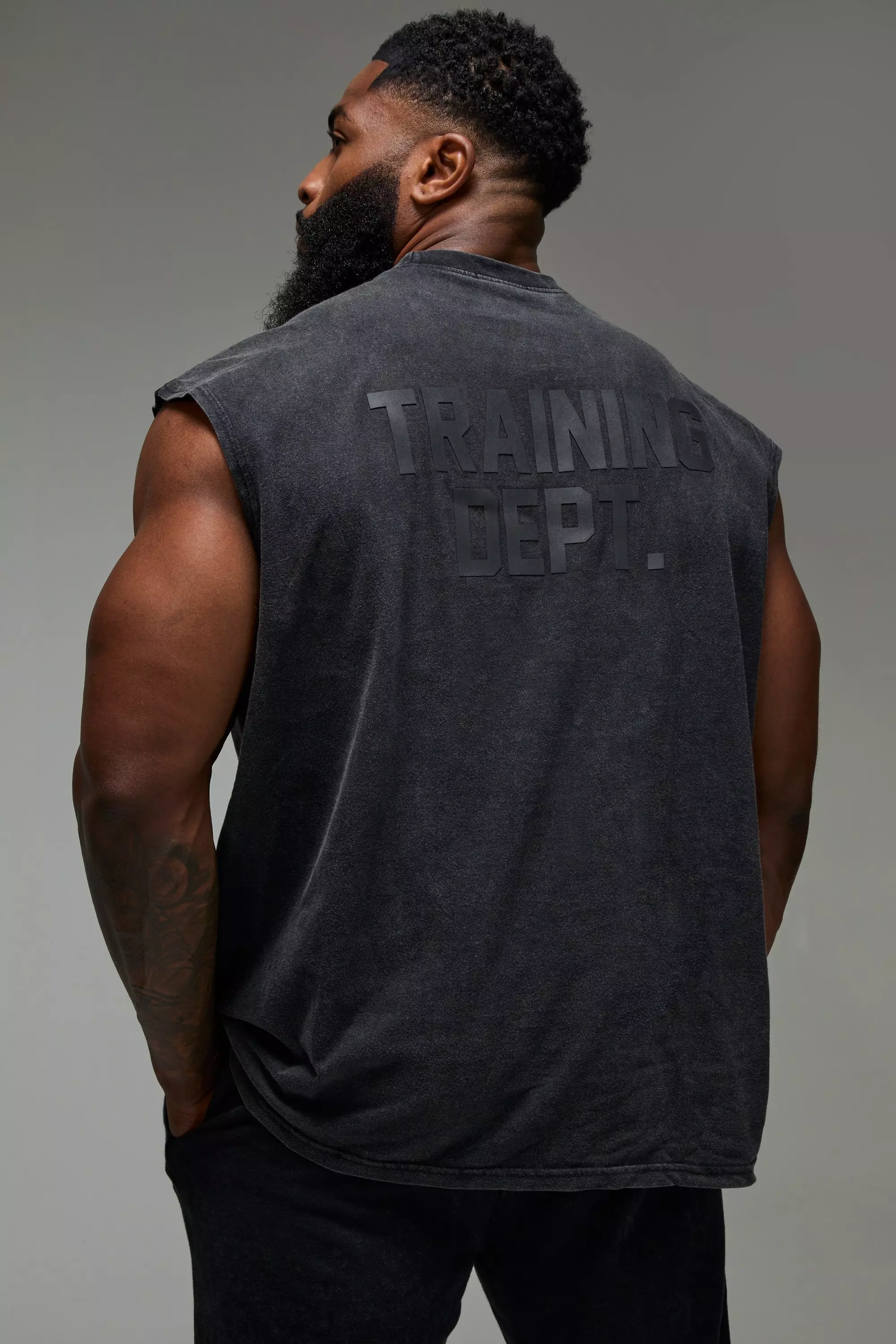 Black Man Active Training Dept. Oversized Washed Tank alternative image