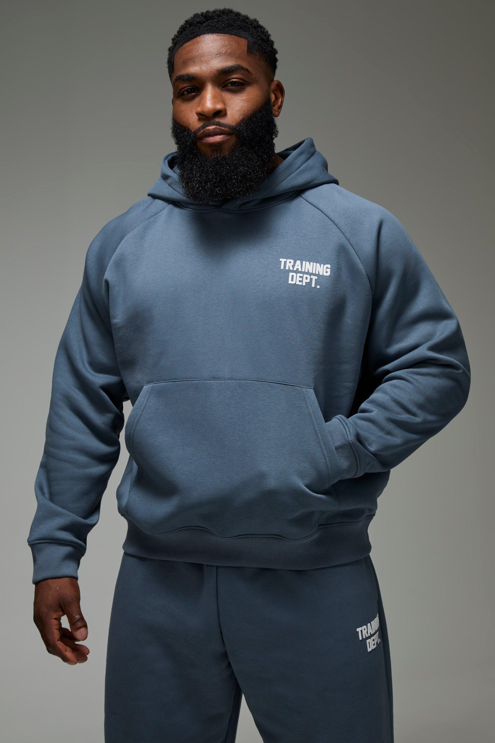 Man Active Training Dept Boxy Brushed Hoodie | boohooMAN USA