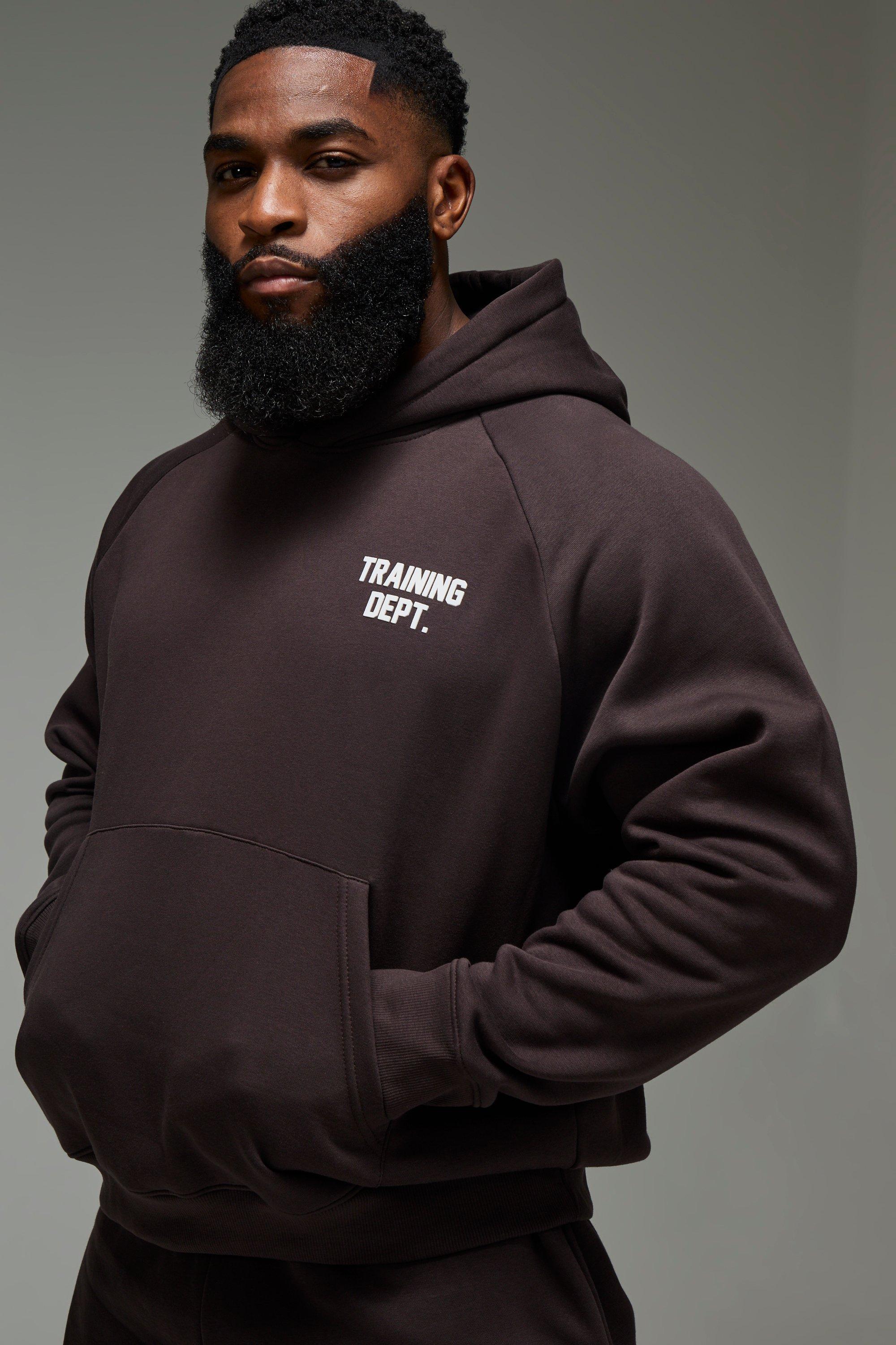 Man Active Training Dept Boxy Brushed Hoodie | boohooMAN USA