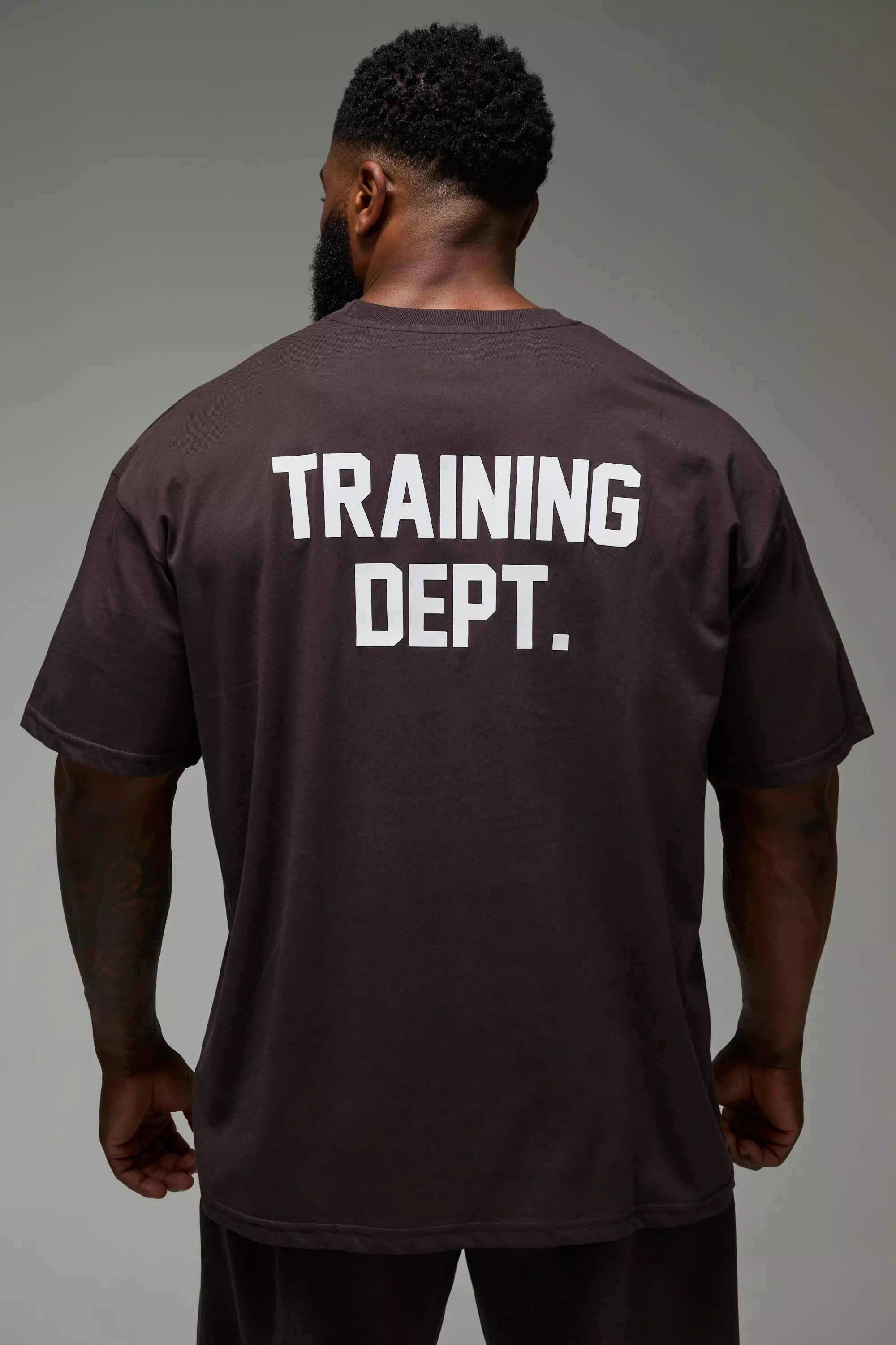Dark brown Man Active Training Dept. Oversized T-shirt alternative image