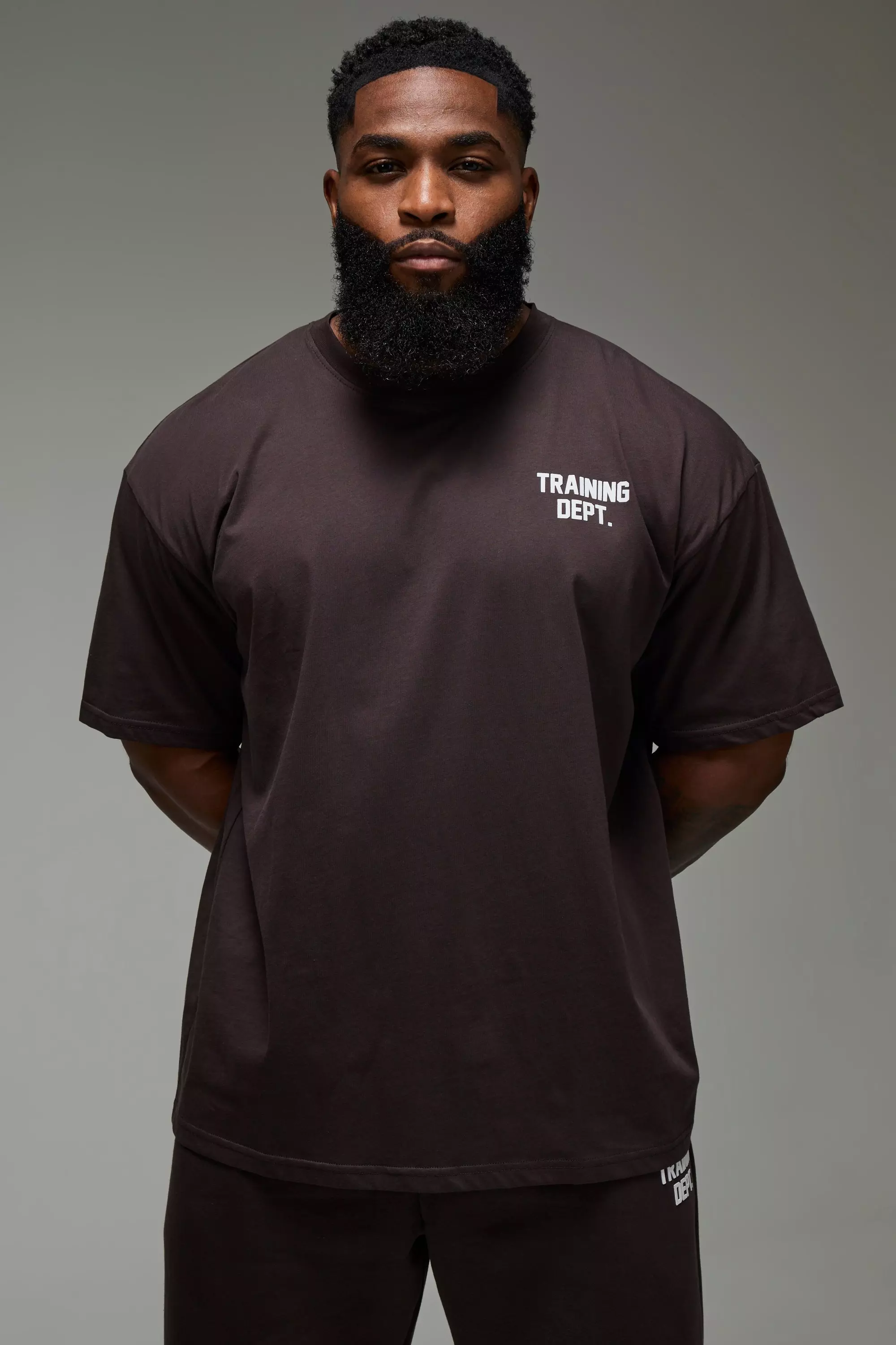 Dark brown Man Active Training Dept. Oversized T-shirt alternative image