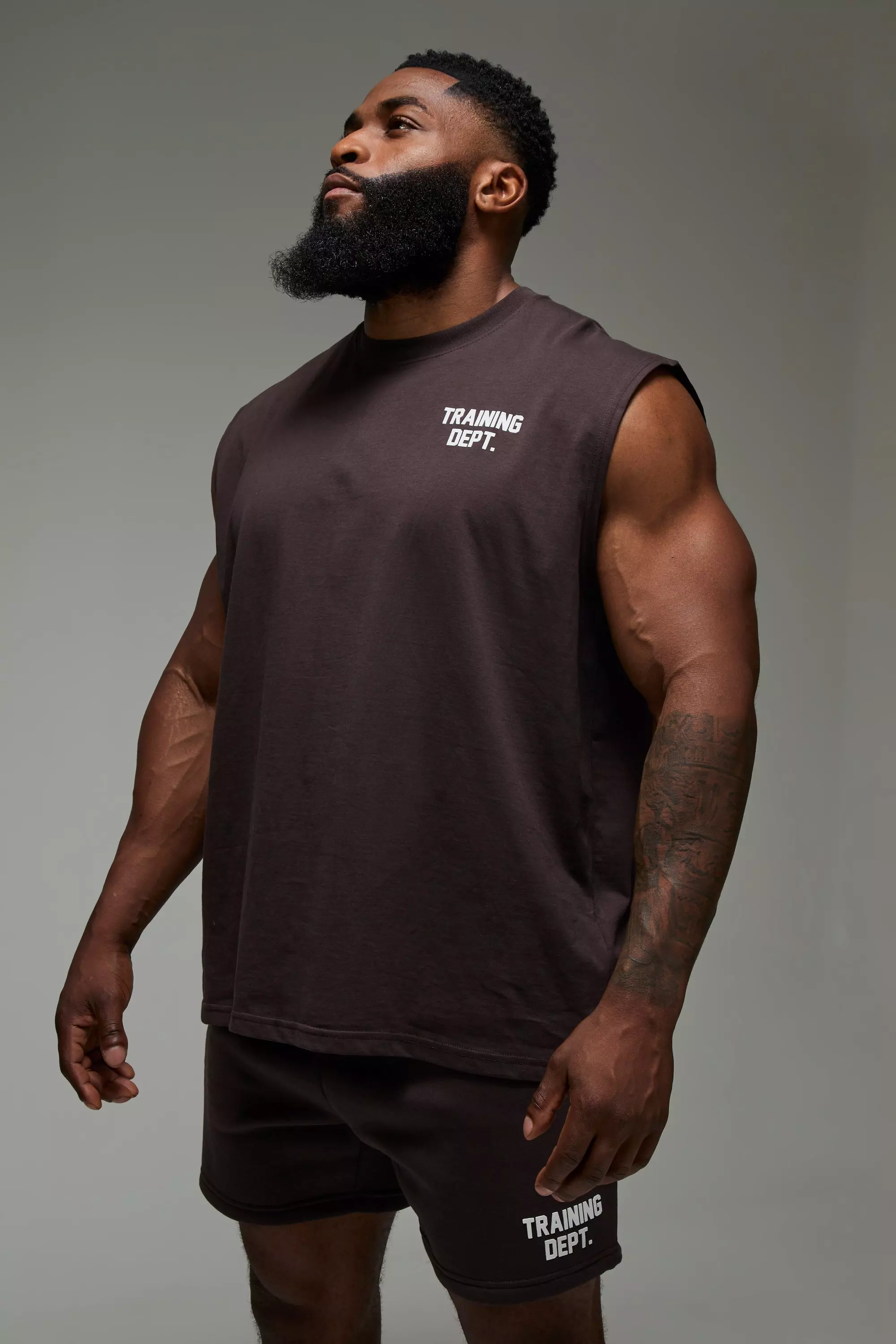 Man Active Training Dept. Oversized Tank Dark brown