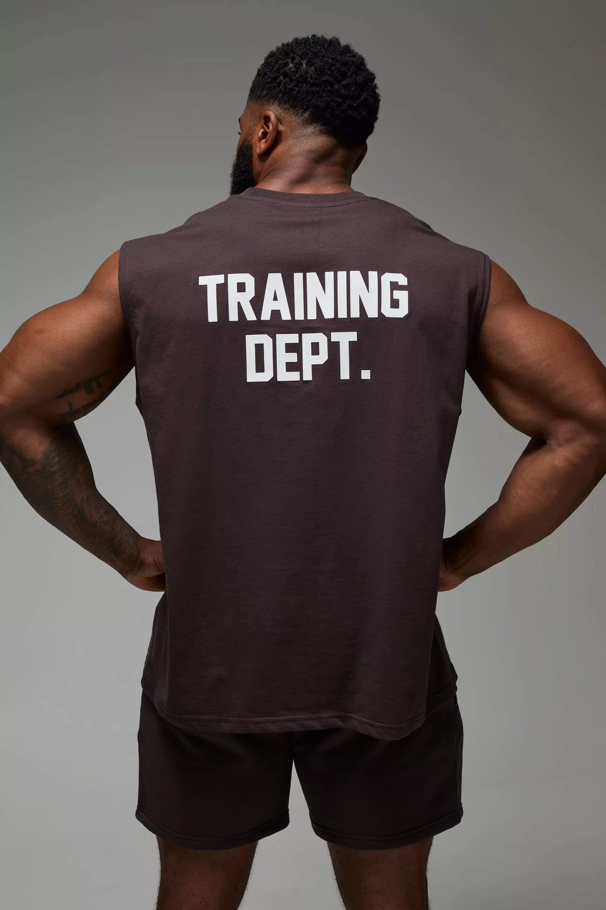 Dark brown Man Active Training Dept. Oversized Tank alternative image