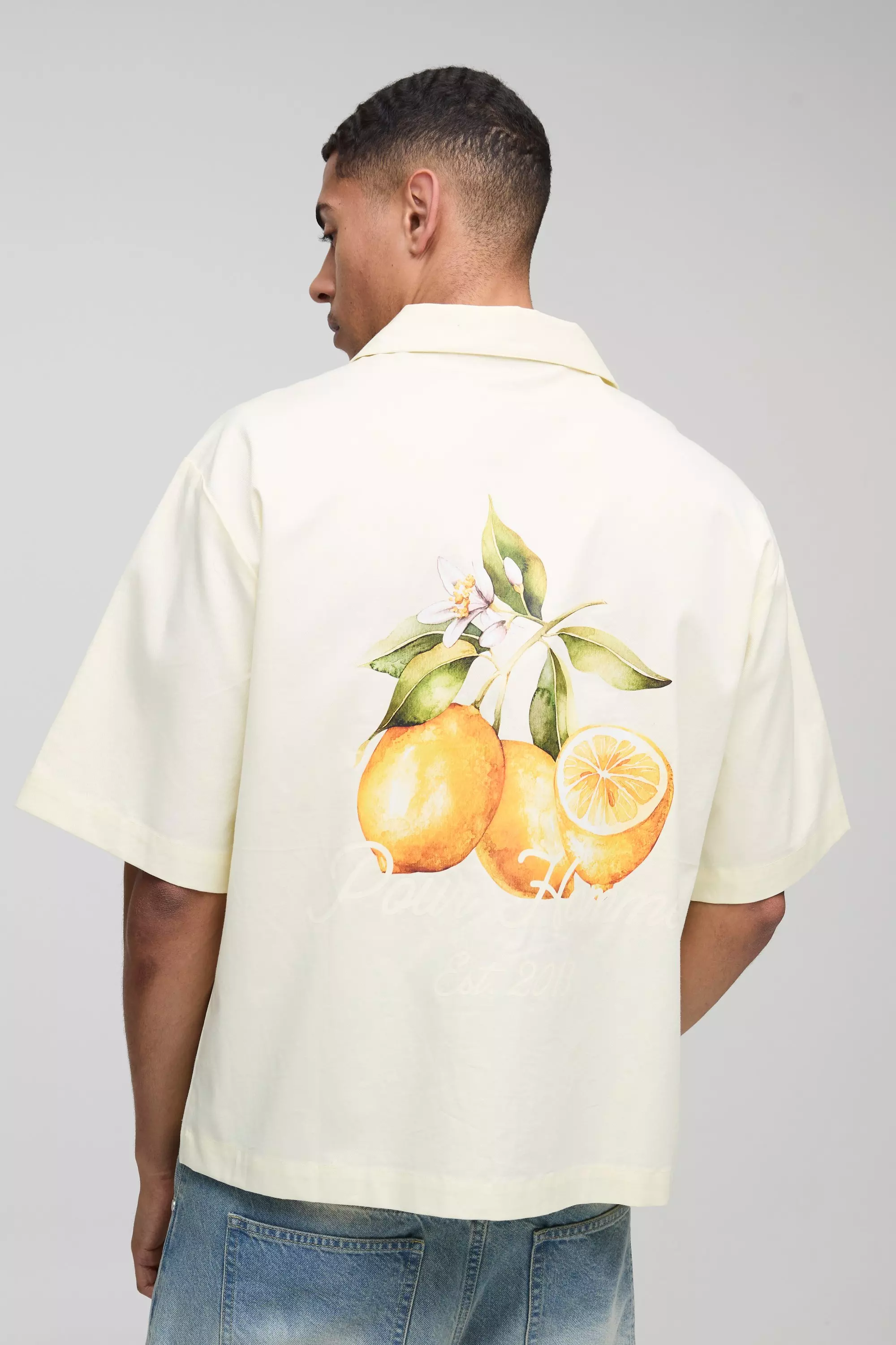 Chemise oversize à imprimé citron, Yellow autre image
