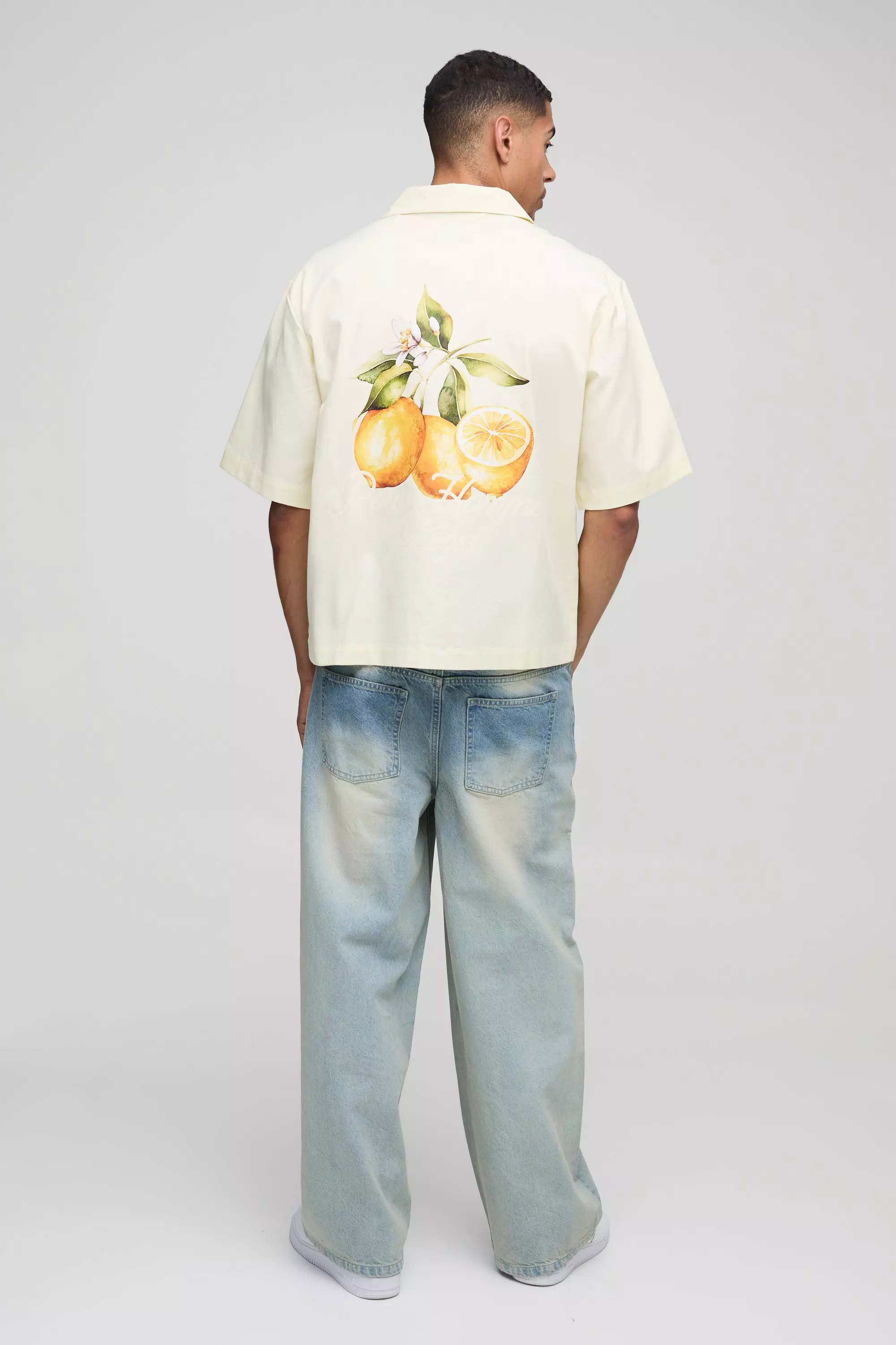 Chemise oversize à imprimé citron, Yellow autre image