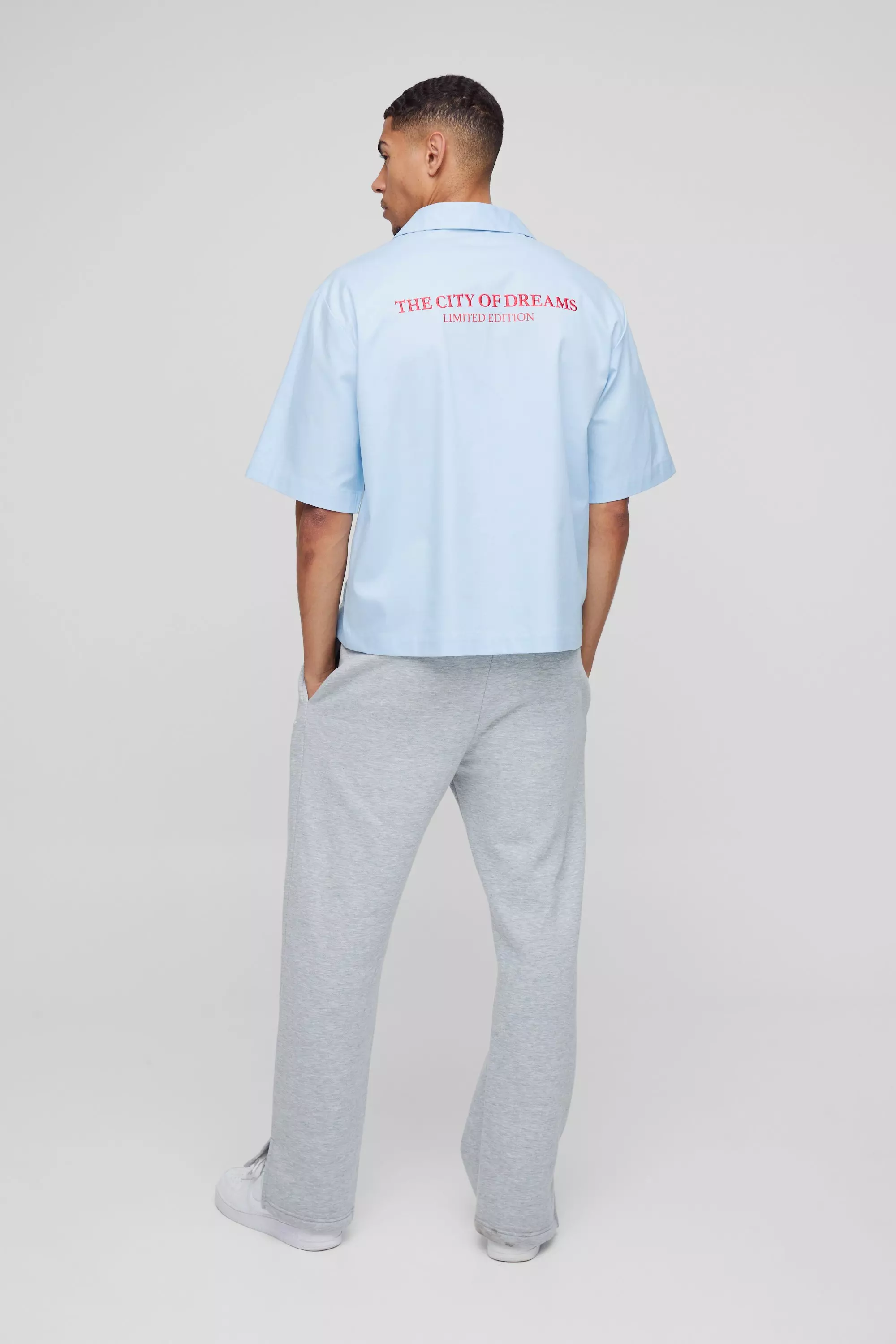 Light blue Oversized City Of Dreams Embroidered Revere Shirt alternative image