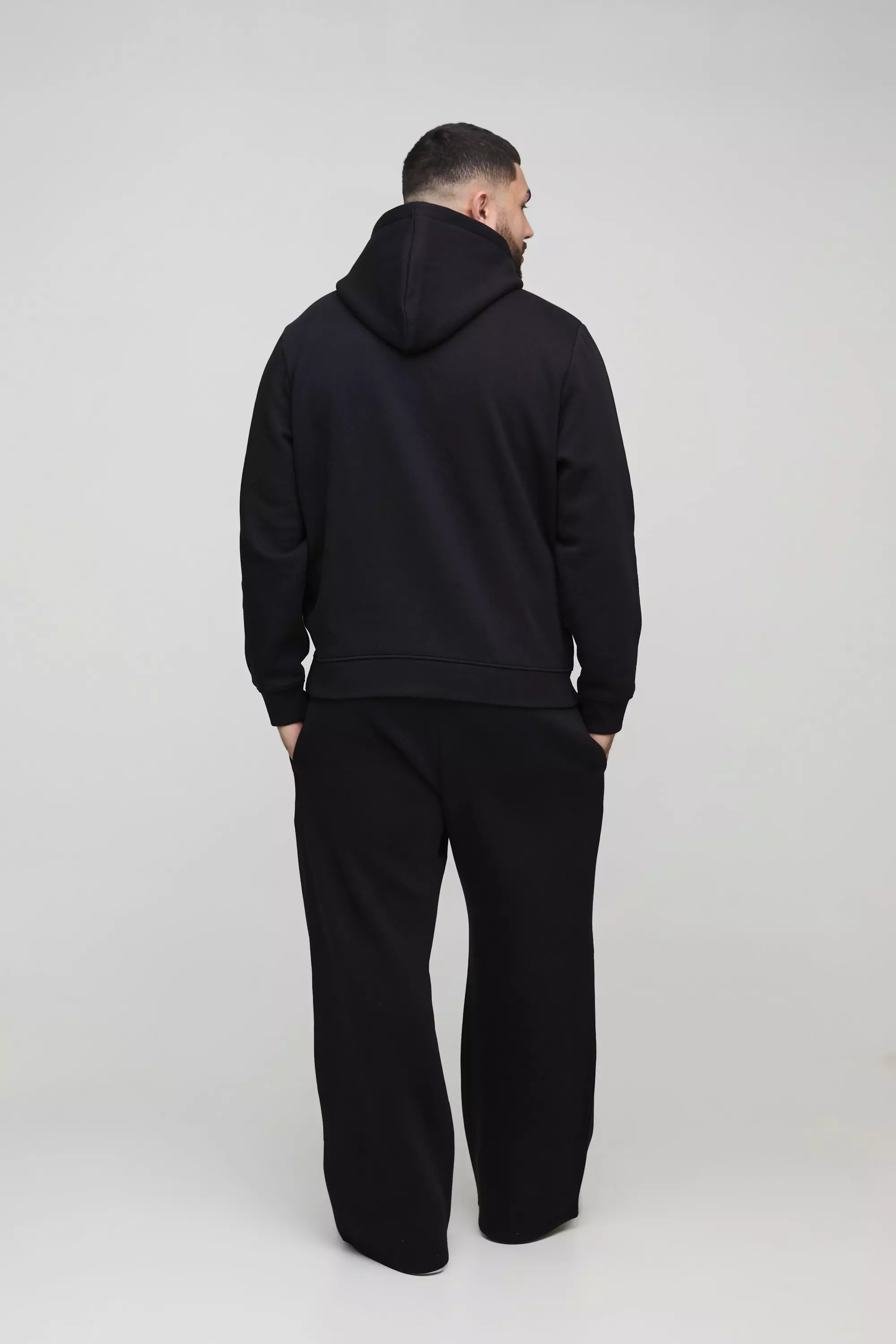 Black Plus 330GSM Over The Head Basic Regular Fit Hoodie alternative image