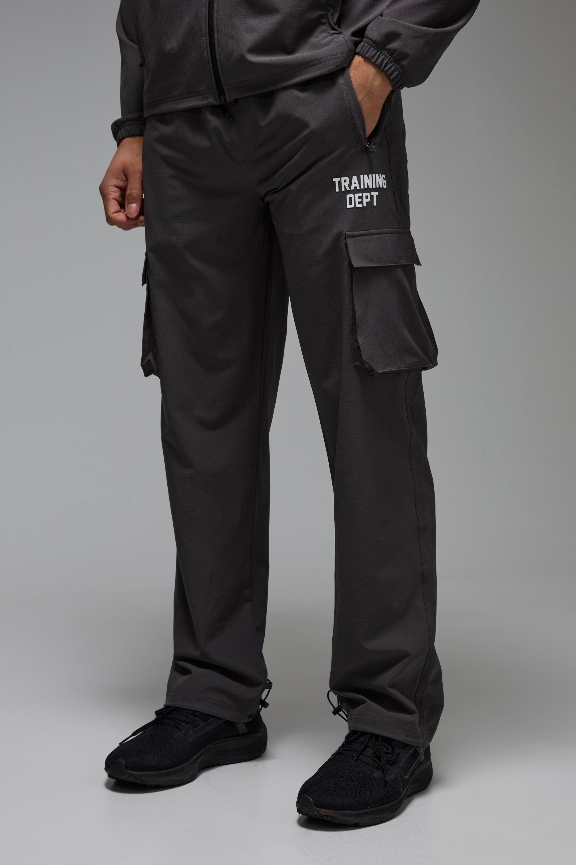 Men's Charcoal Cargo Pants | boohooMAN USA