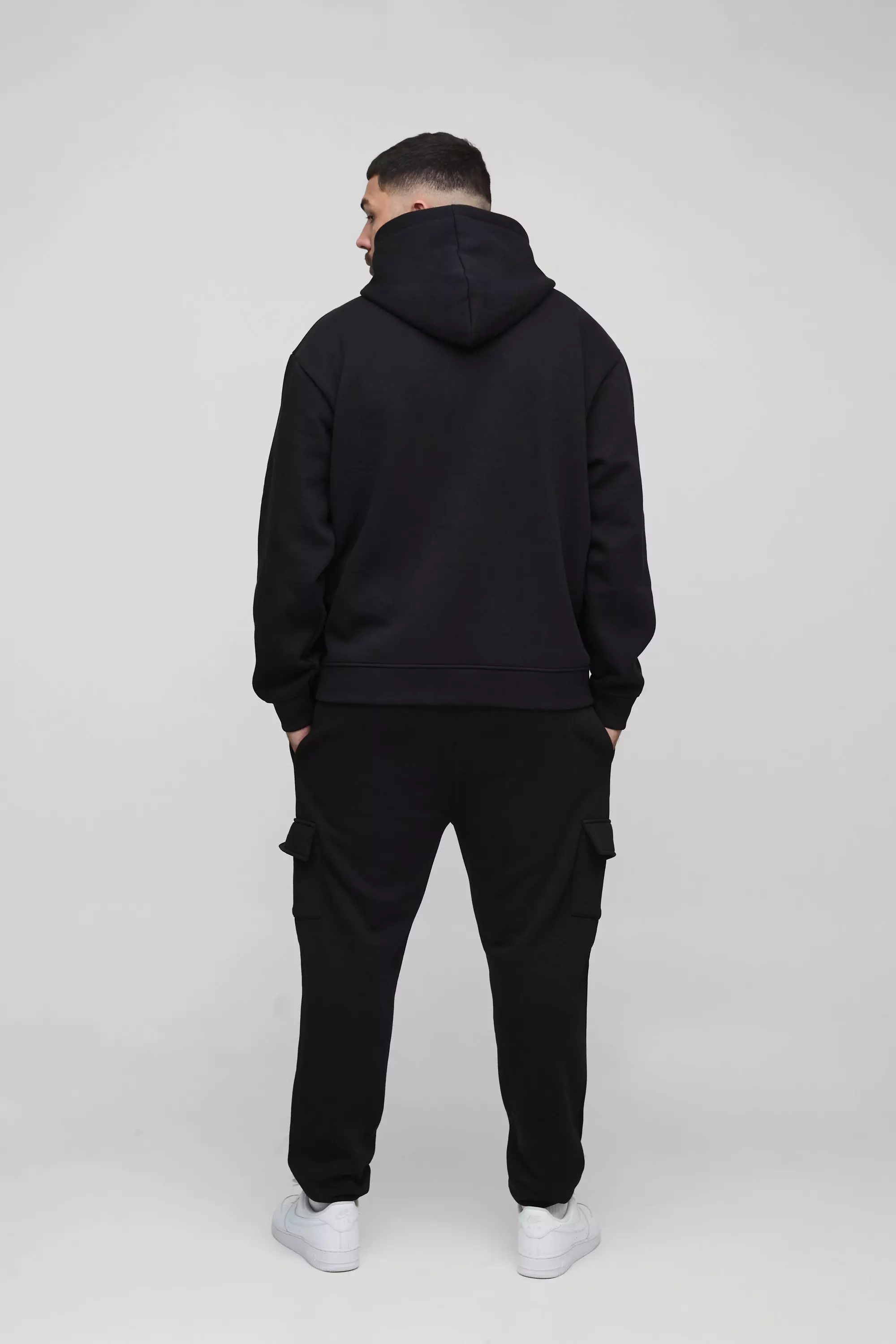 Grande taille - Sweat à capuche oversize basique, Black autre image