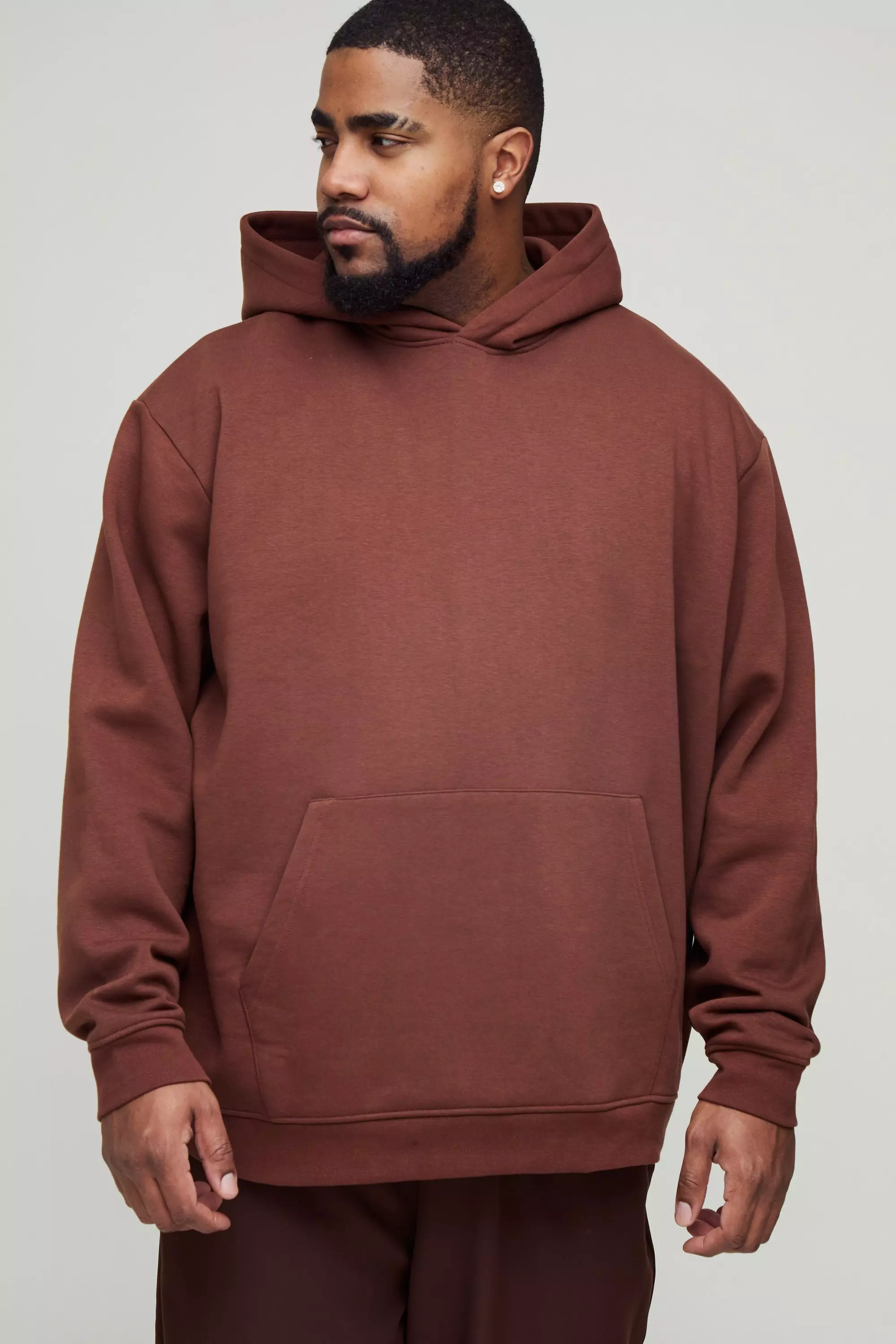 Chocolate Plus 330GSM Basic Oversized Over The Head Hoodie alternative image