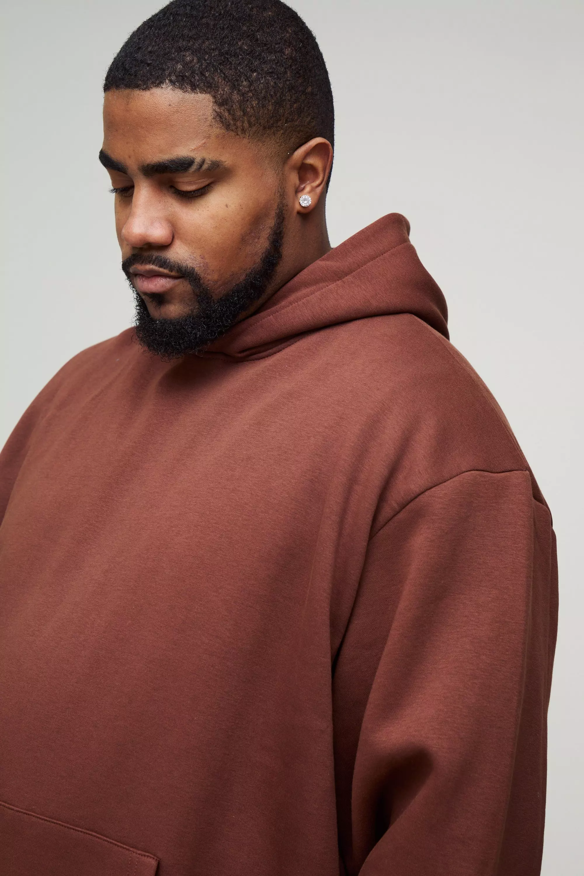 Chocolate Plus 330GSM Basic Oversized Over The Head Hoodie alternative image