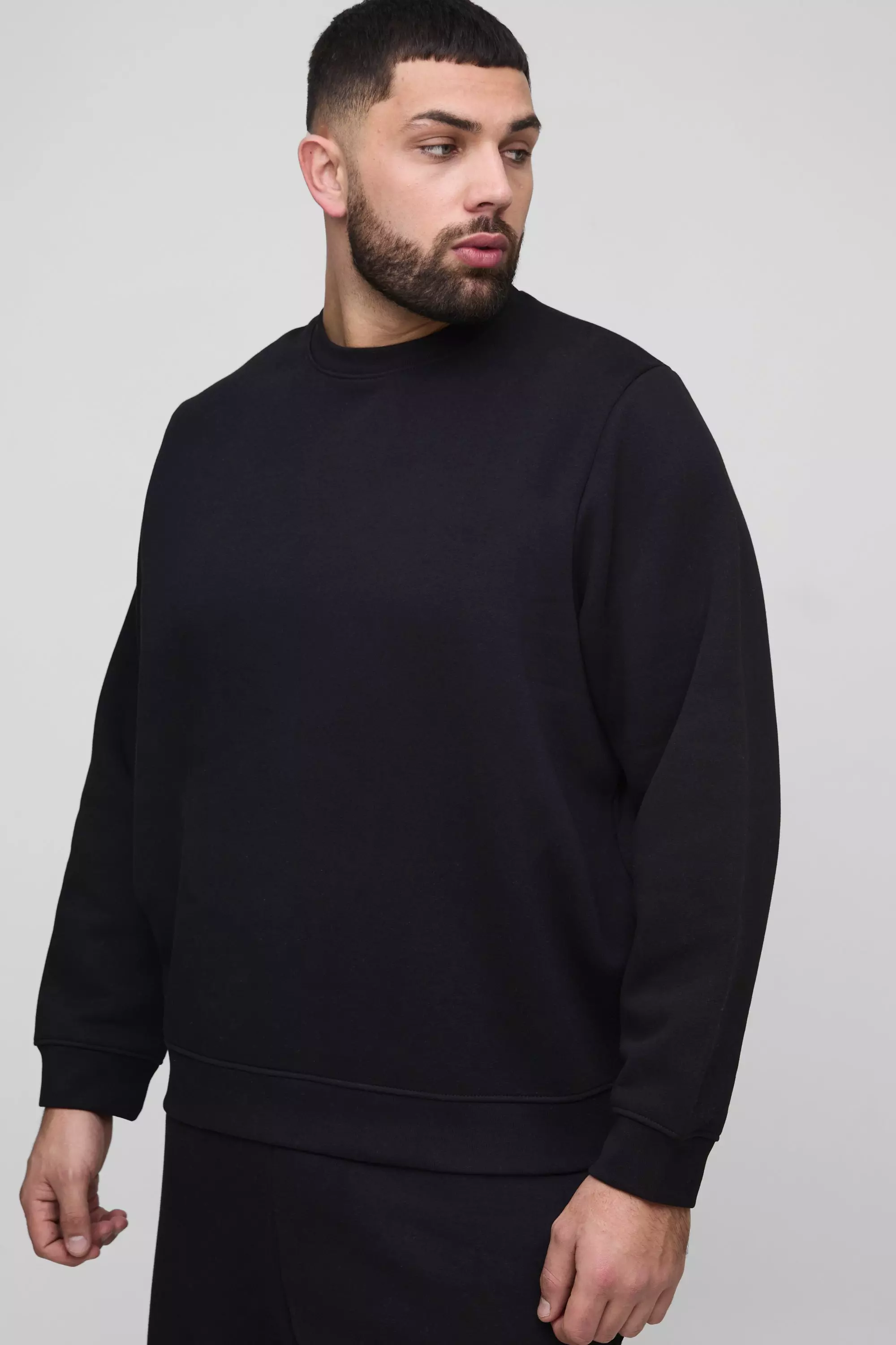 Plus Basic Rundhals-Sweatshirt, Black alternatives Bild