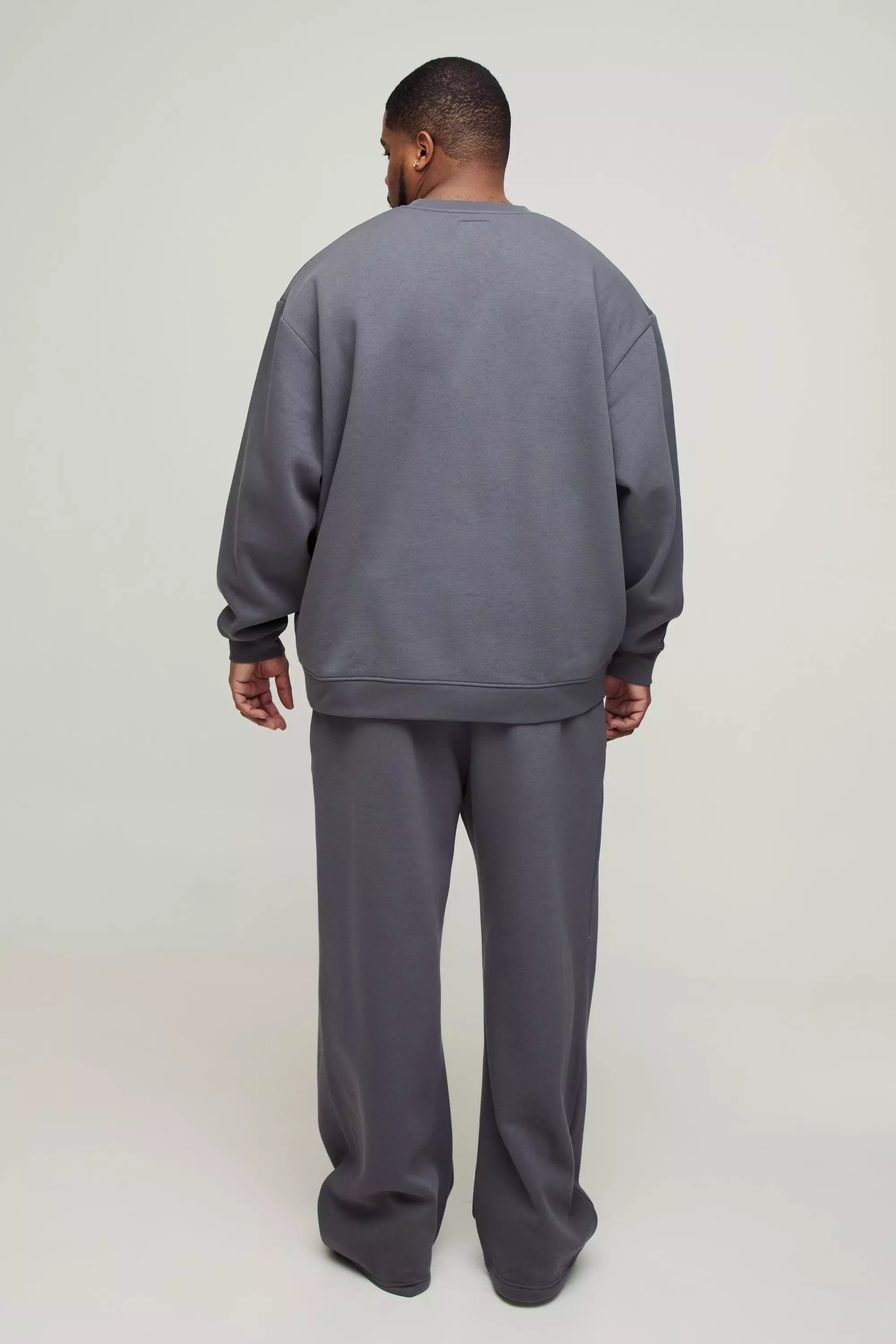 Plus 330GSM Oversize Basic Rundhals-Sweatshirt, Charcoal alternatives Bild