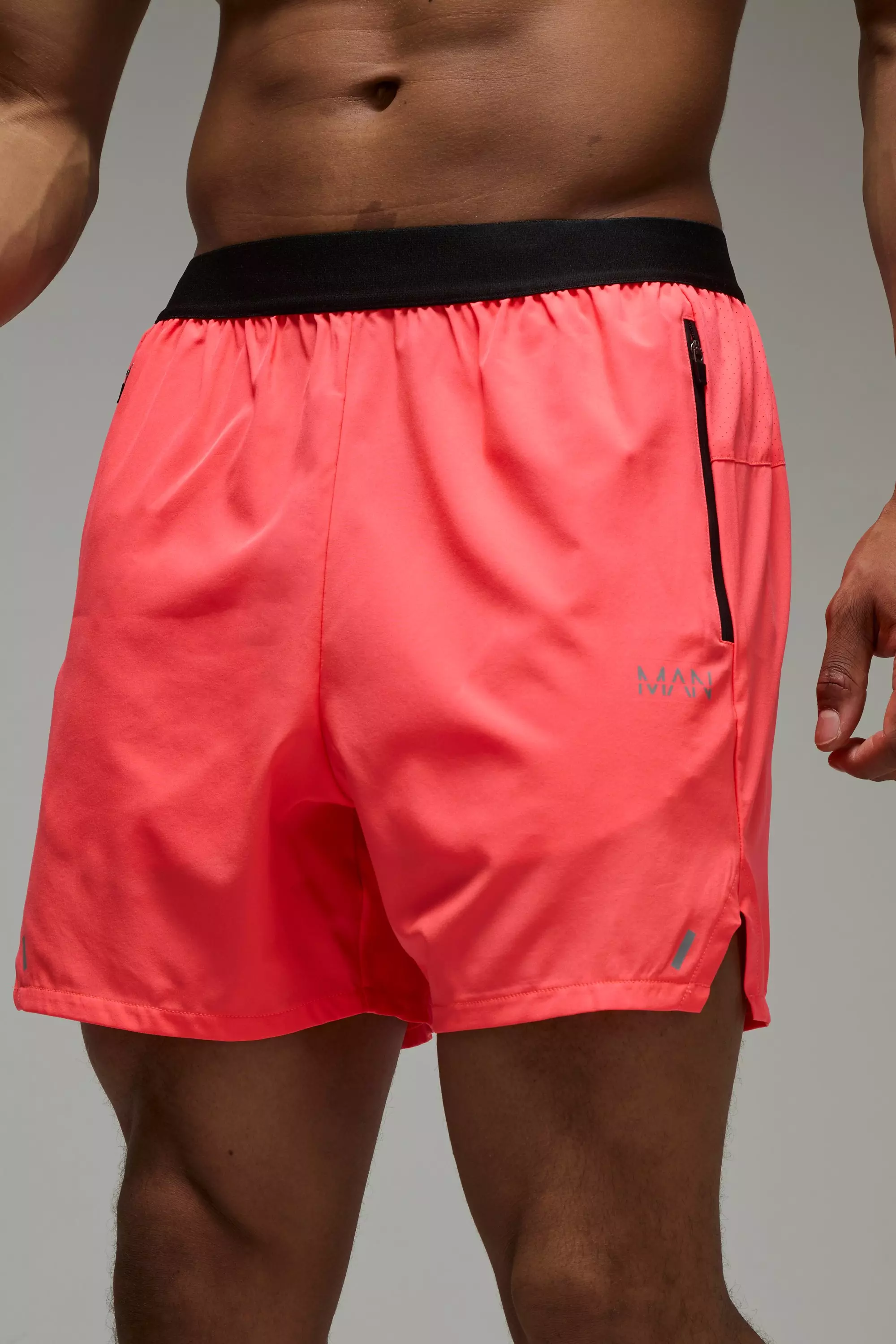 Man Active Perforated Stretch Woven Regular Fit 5inch Short | boohooMAN USA