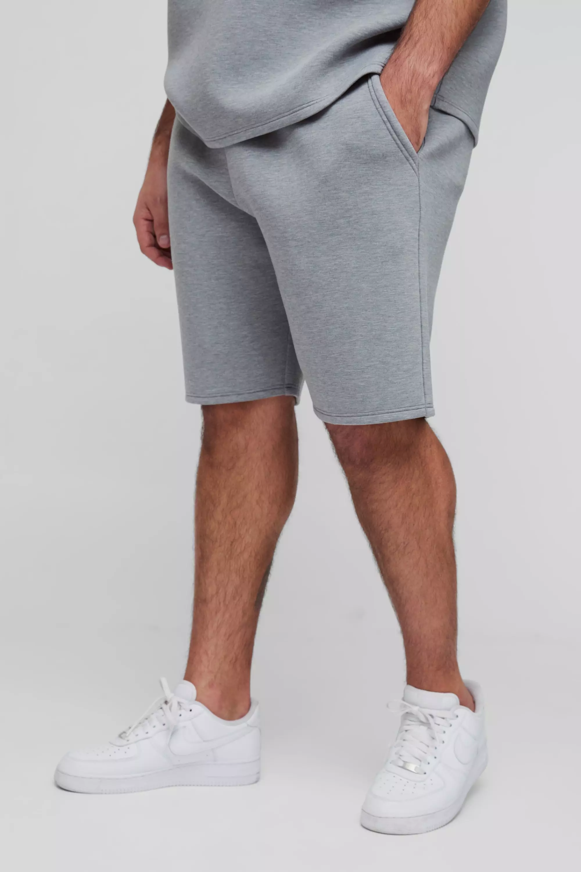 Grande taille - Short large à fente, Charcoal autre image