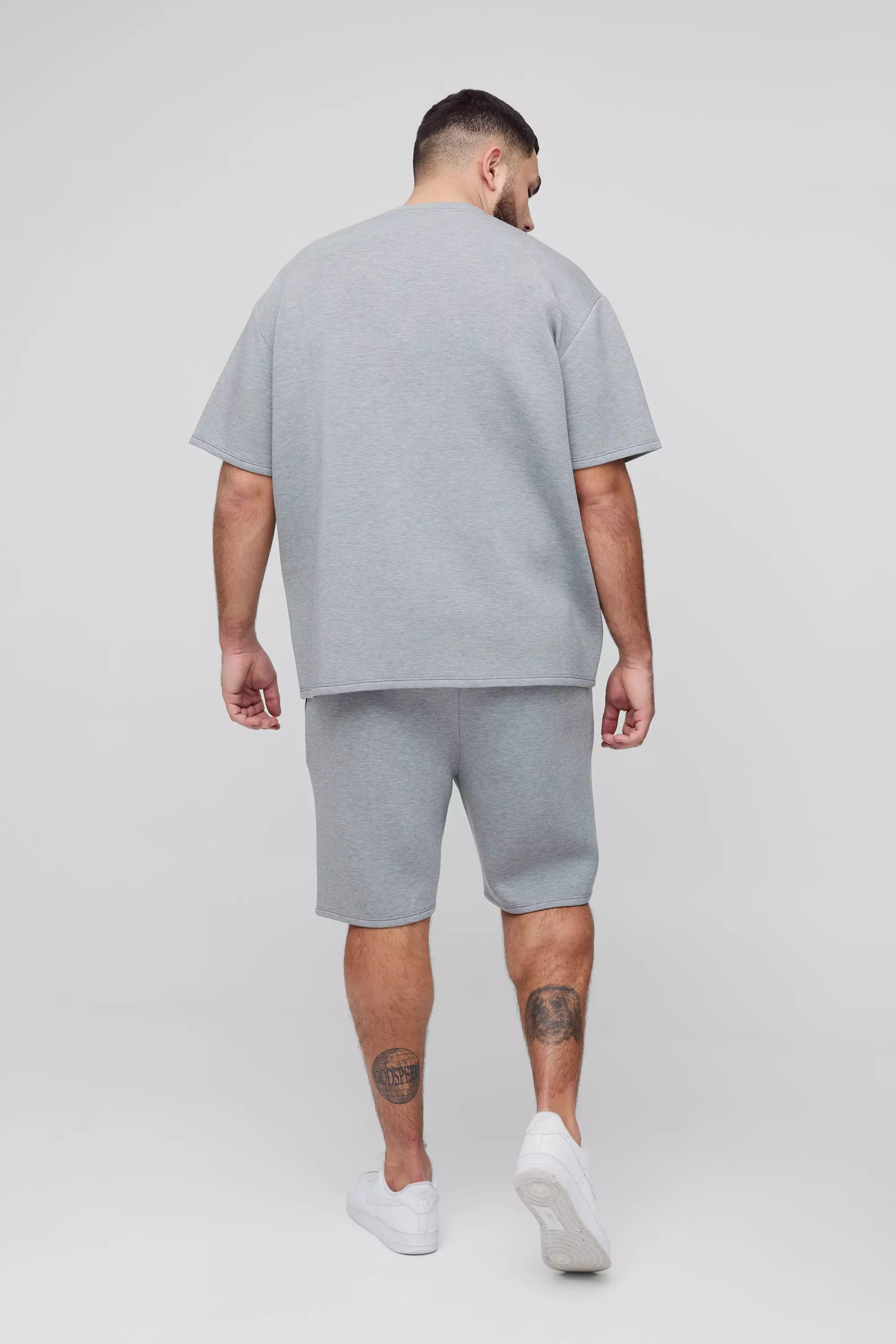 Grande taille - Short large à fente, Charcoal autre image