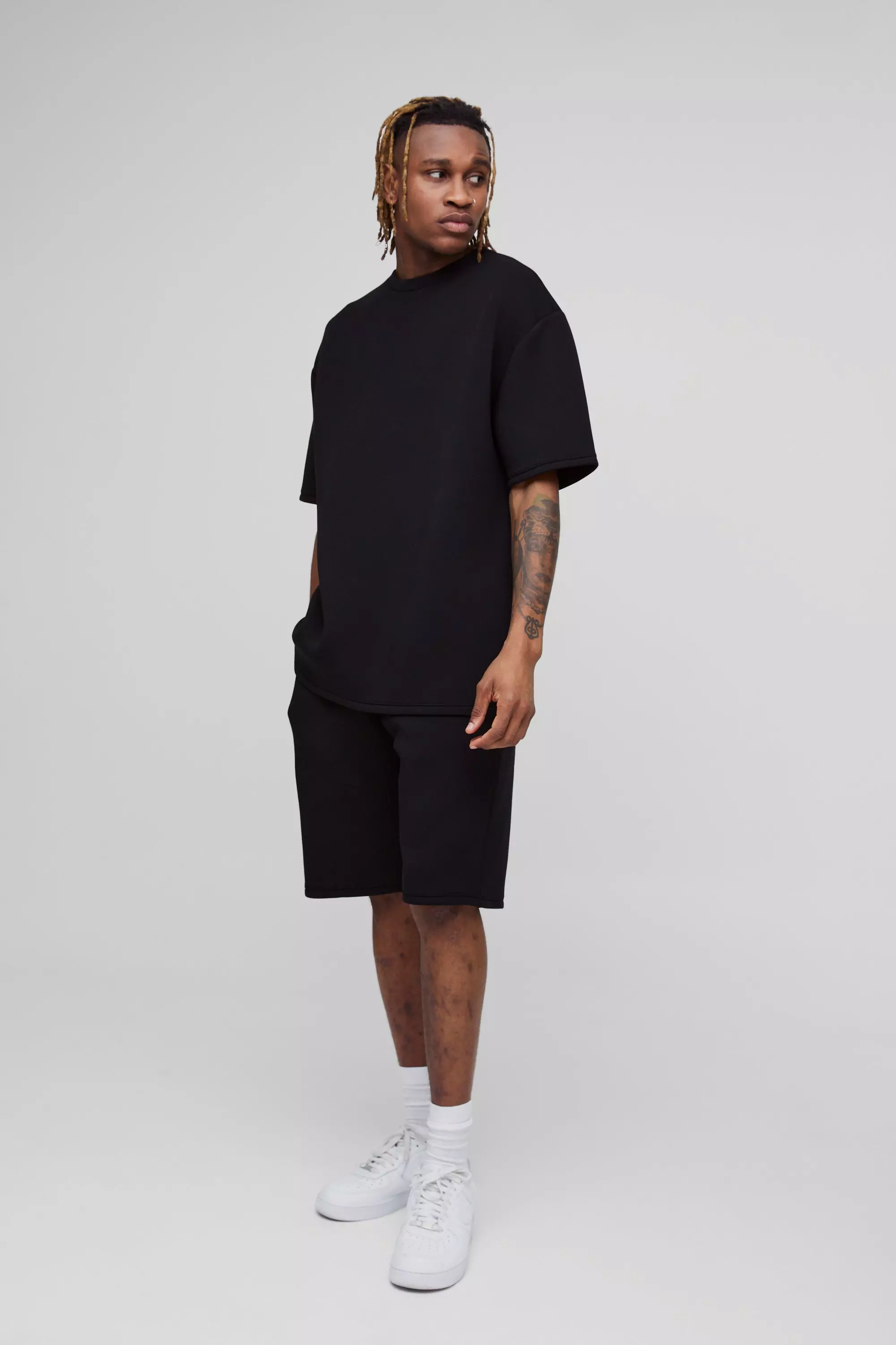 Tall - Ensemble oversize avec t-shirt et short, Black autre image