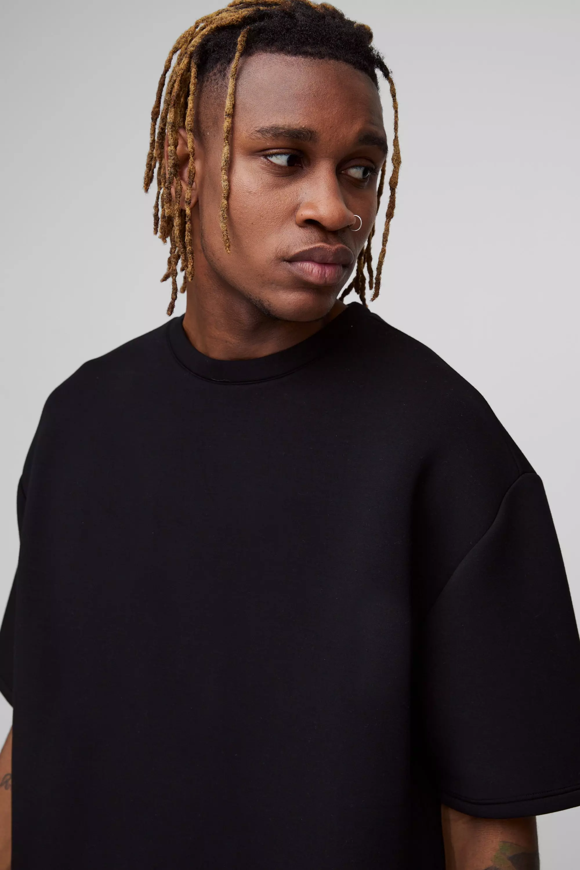 Tall - Ensemble oversize avec t-shirt et short, Black autre image