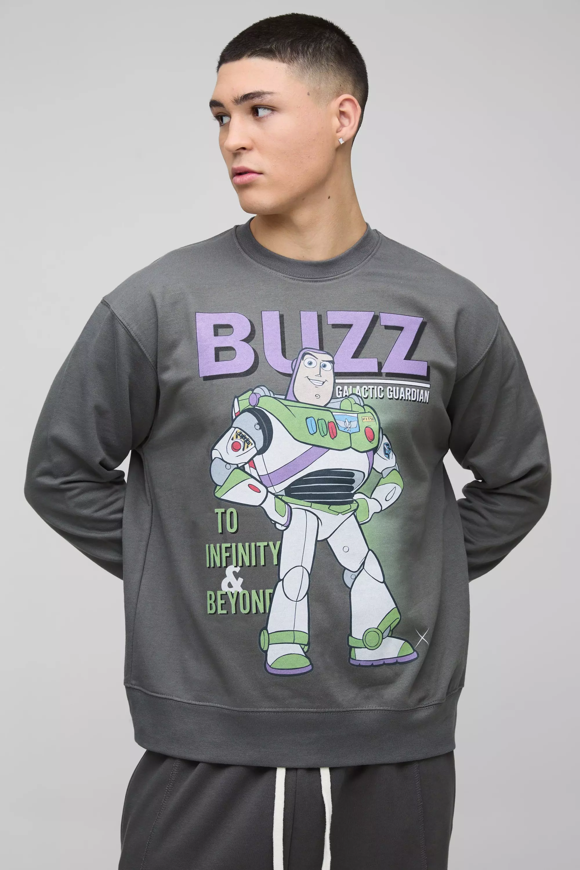 Charcoal Oversized Gelicenseerde Toy Story Buzz Trui alternatieve afbeelding