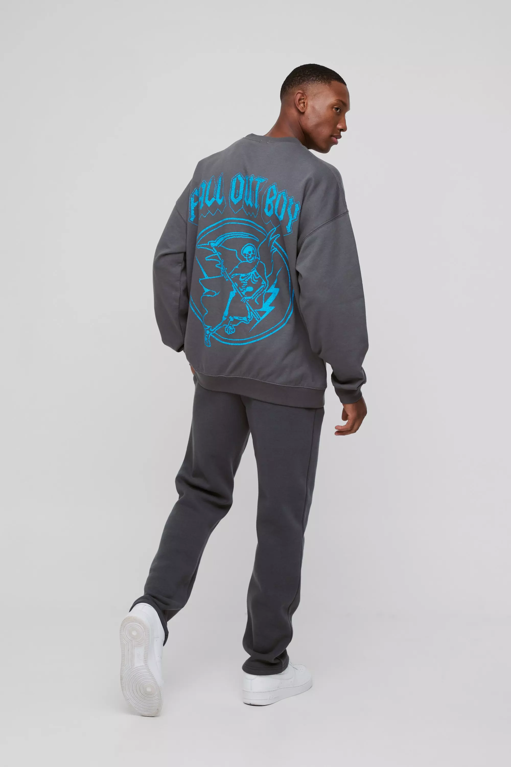 Charcoal Oversized Fall Out Boy License Print Sweatshirt alternative image