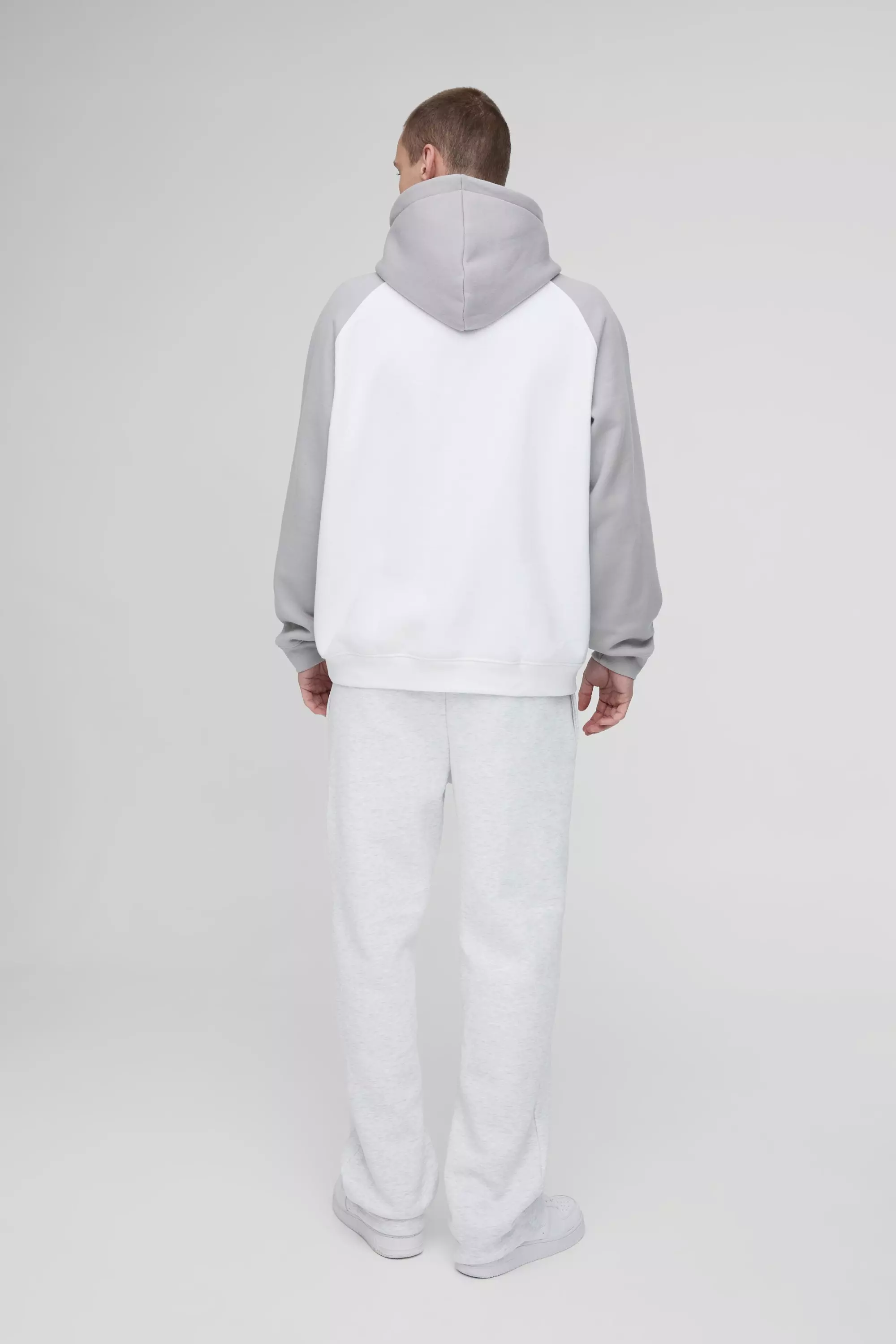 Grey Oversized Raglan MAN Signature Hoodie alternative image