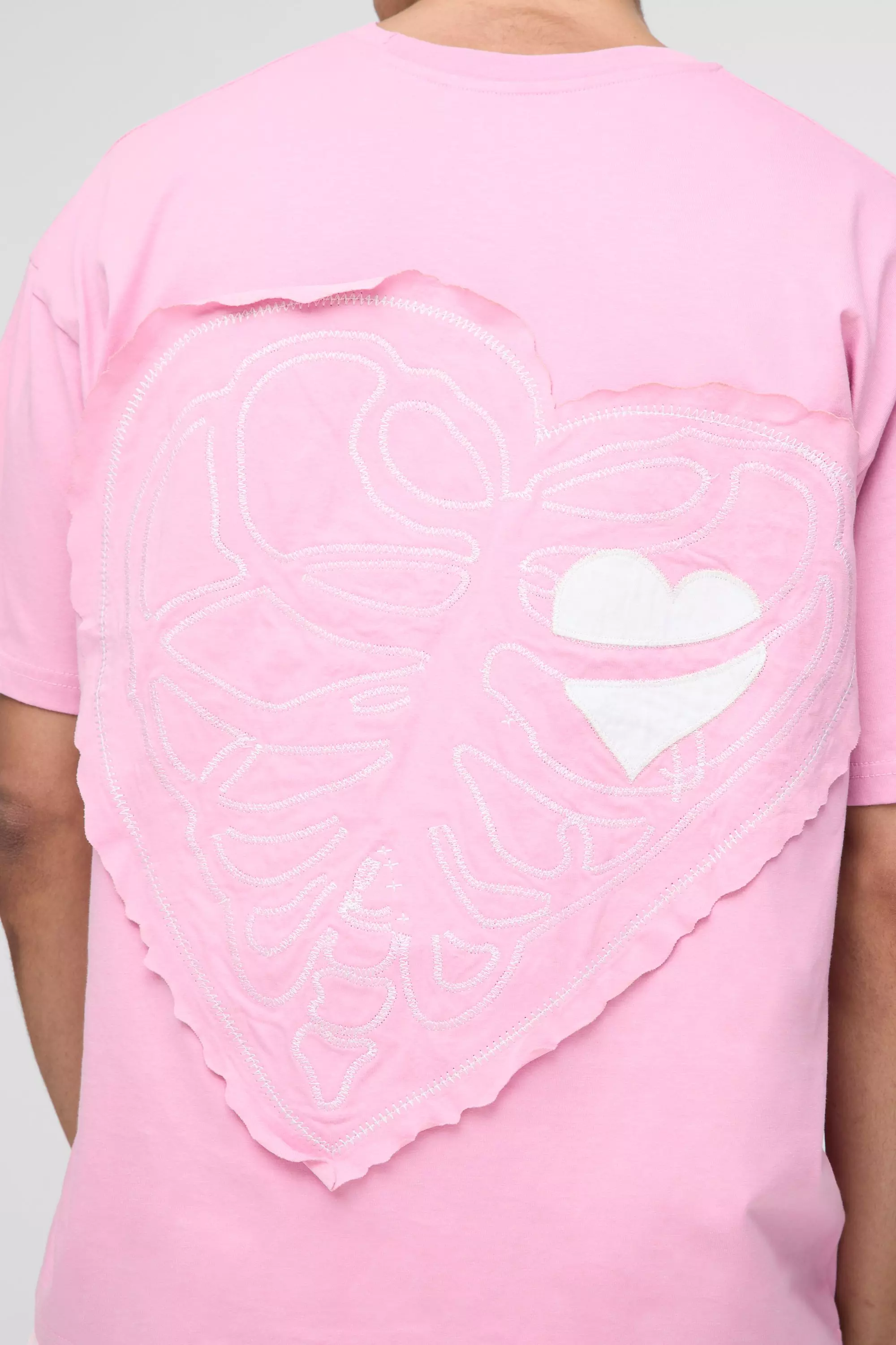 Pink Oversized Dik Hartjes T-Shirt alternatieve afbeelding