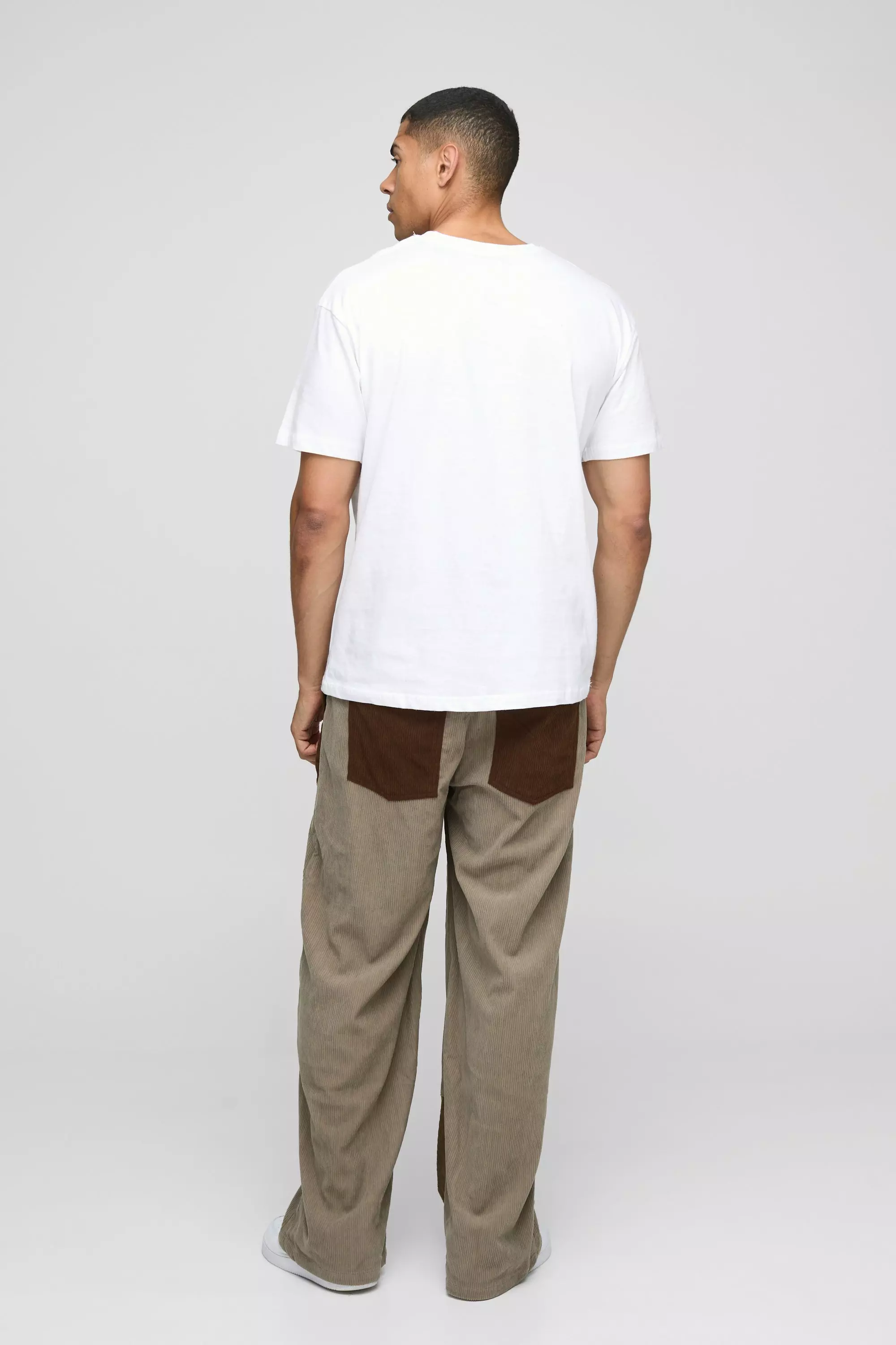Lockere Cargo-Hose aus Nylon & Cord, Taupe alternatives Bild