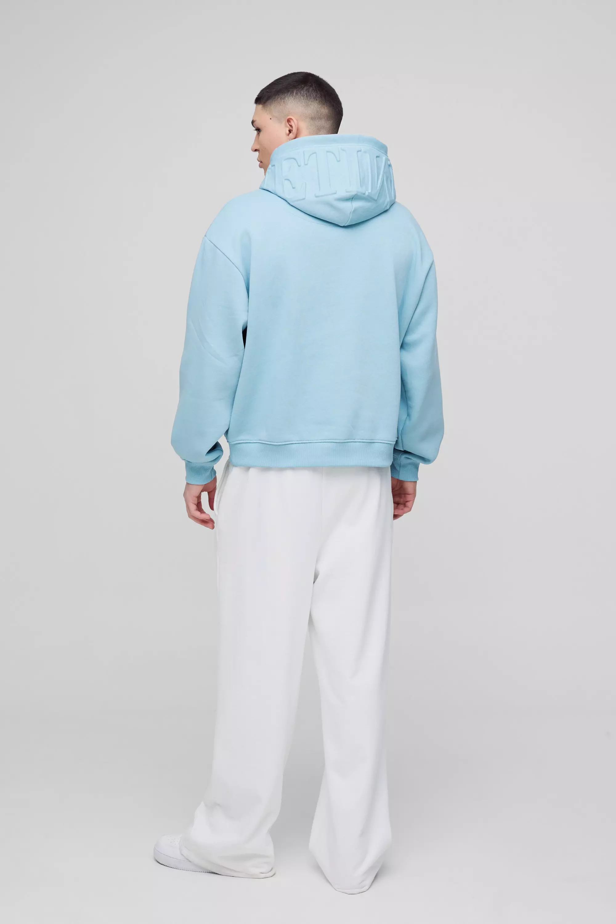Teal Oversized Boxy Limited Embossed Hoodie alternative image