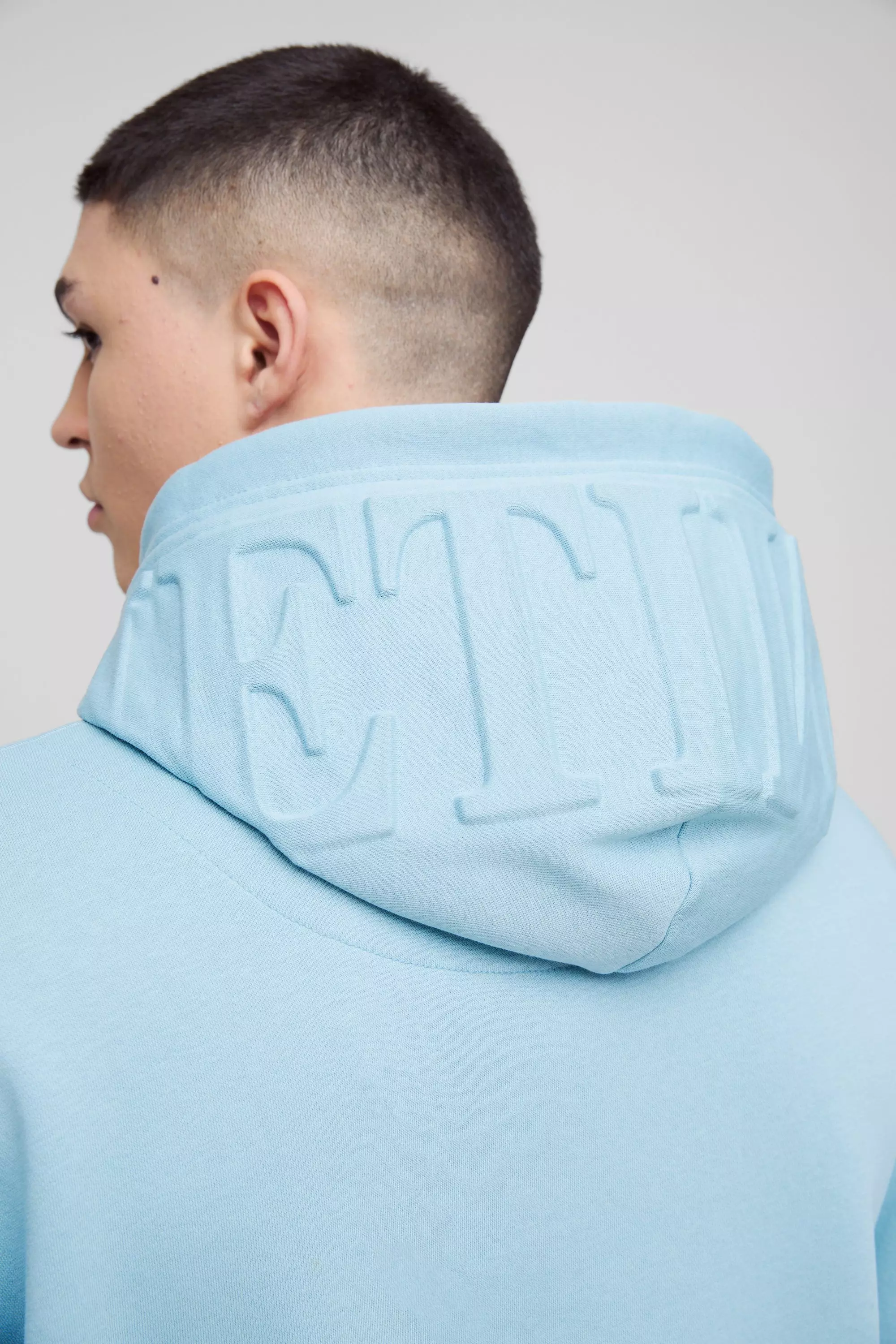 Teal Oversized Boxy Limited Embossed Hoodie alternative image