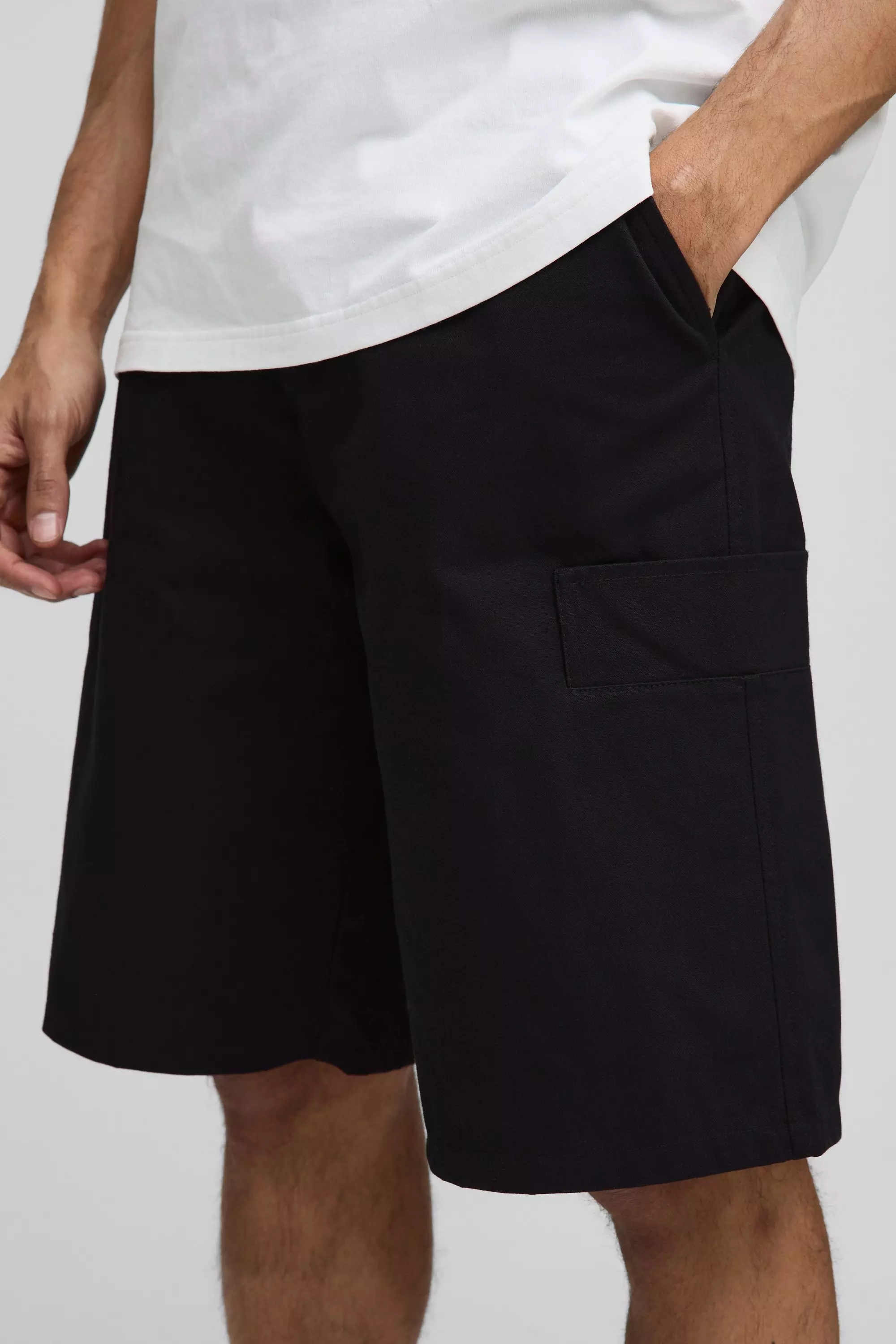 Bermuda Canvas Cargo Shorts | boohooMAN USA