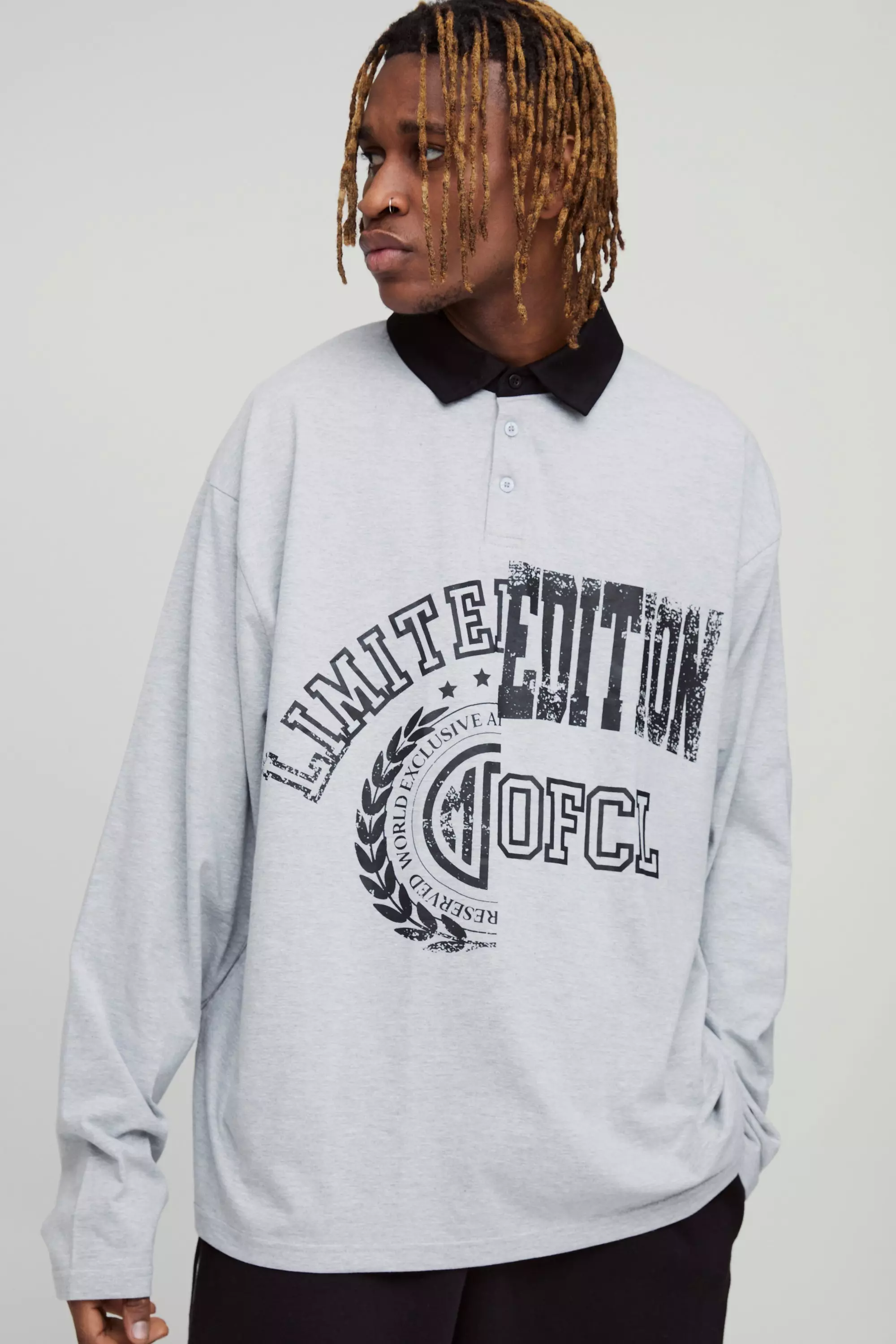 Tall - Polo oversize bicolore, Grey autre image