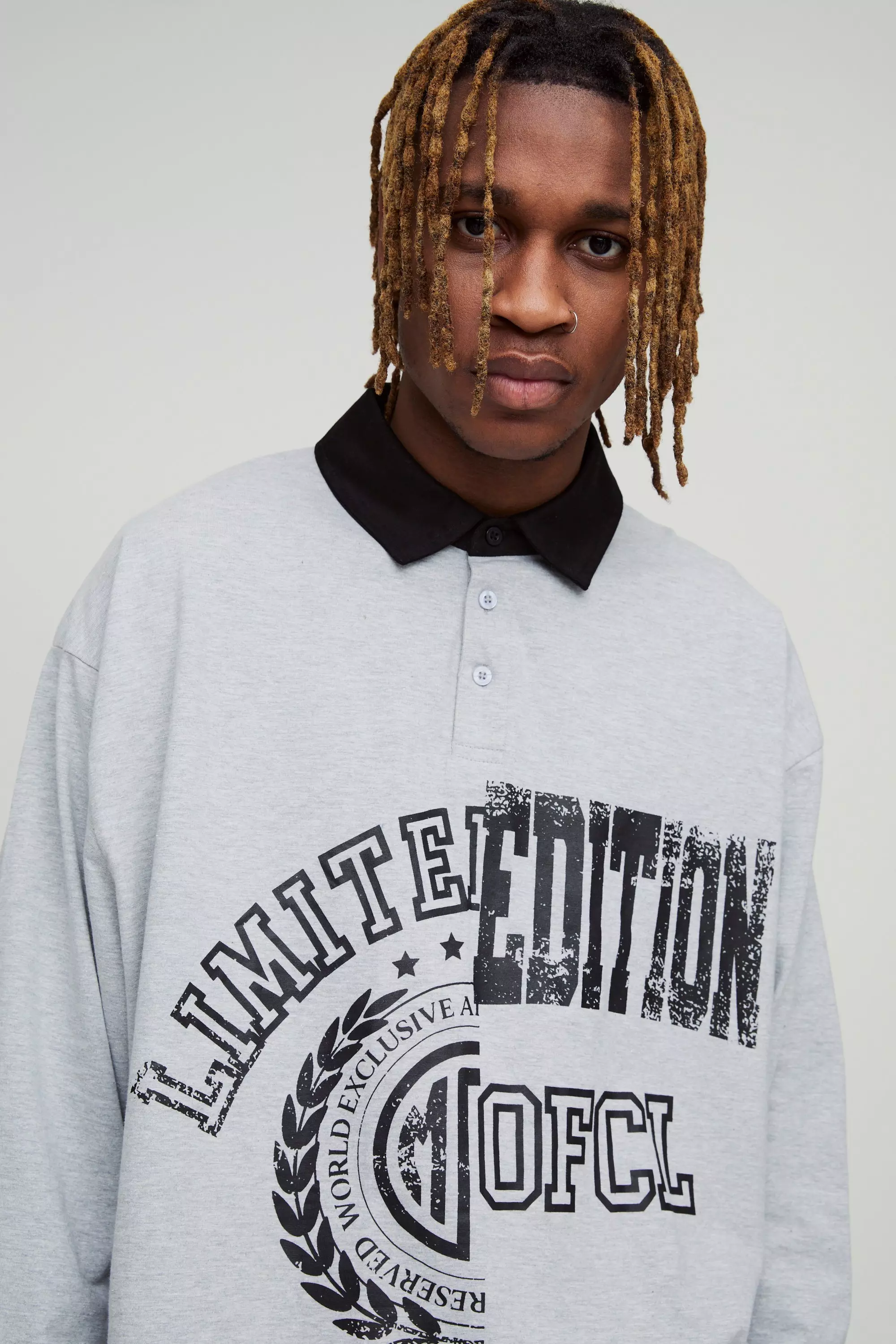 Tall - Polo oversize bicolore, Grey autre image
