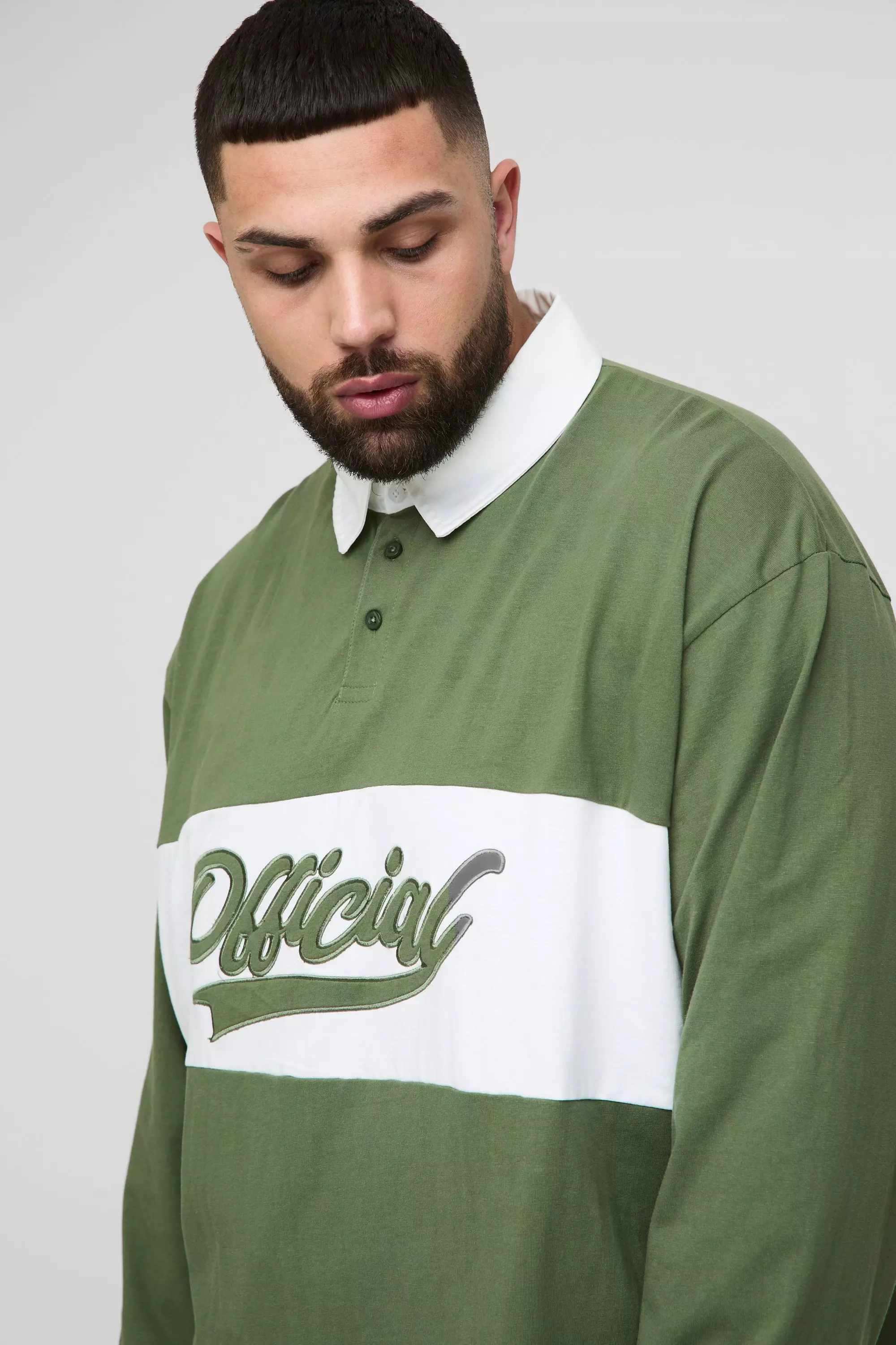 Khaki Plus Oversized Official Applique Polo alternative image