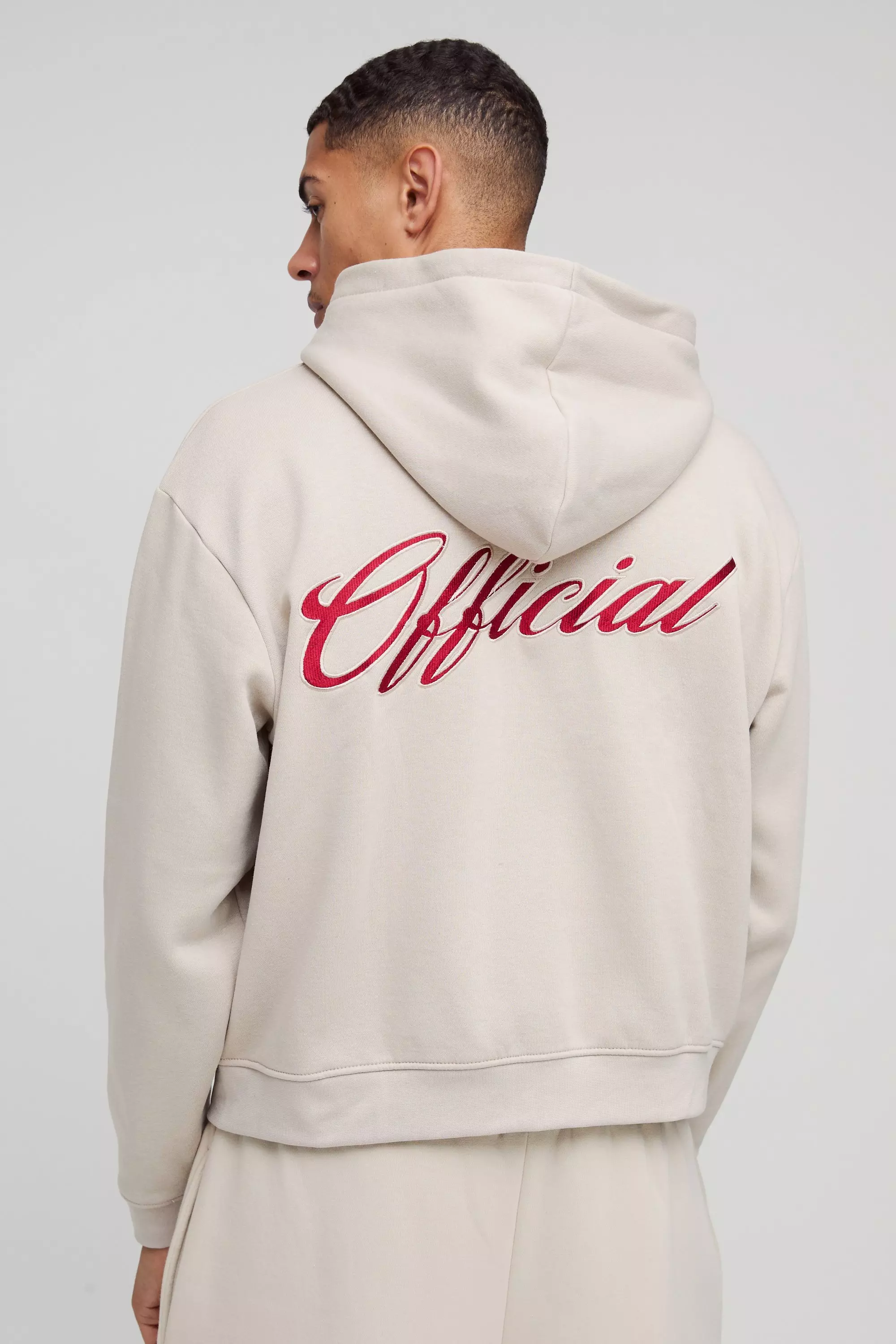 Stone Oversized Boxy Official Zip Through Hoodie alternative image