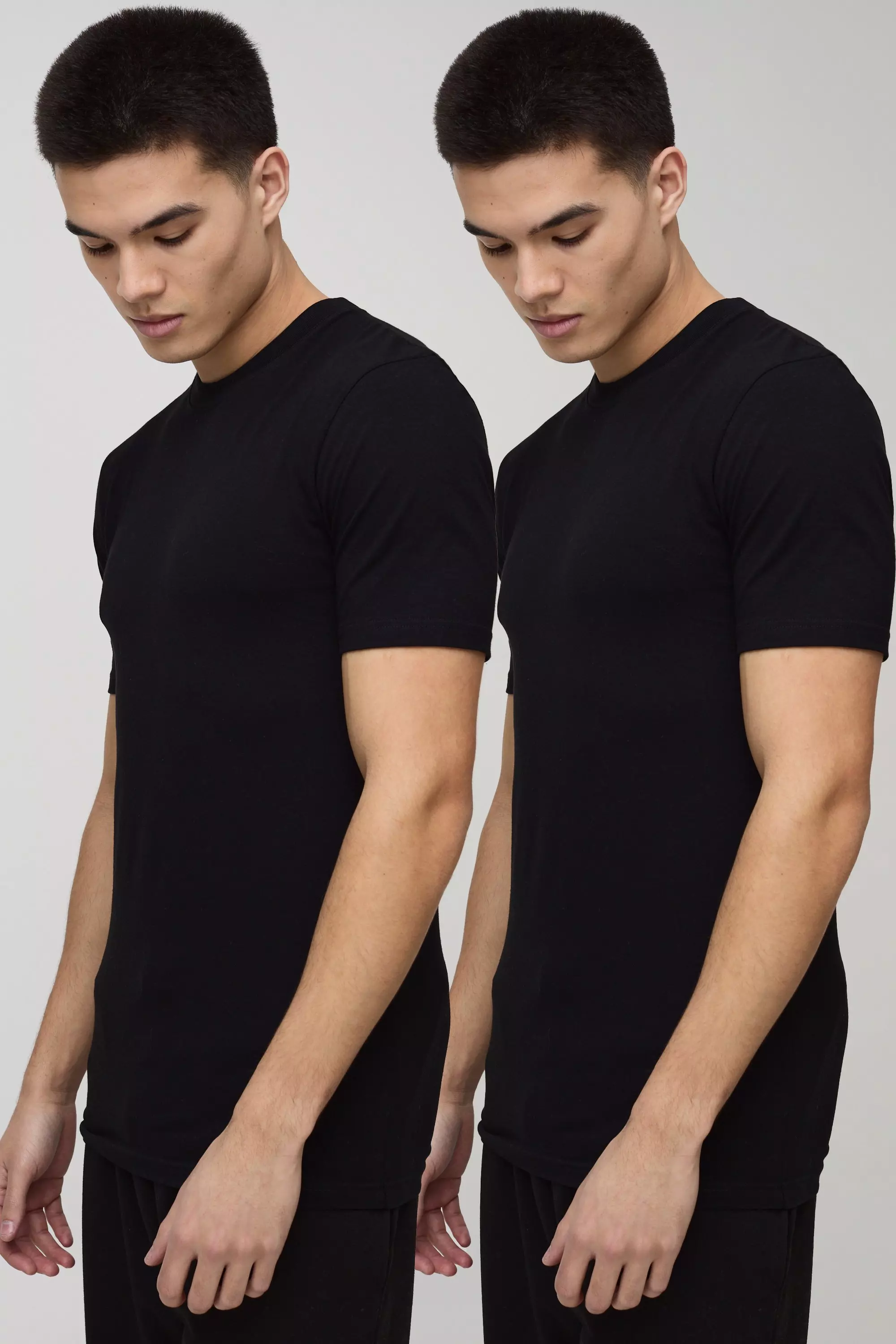 Black 2 Pack Muscle Fit T-Shirt