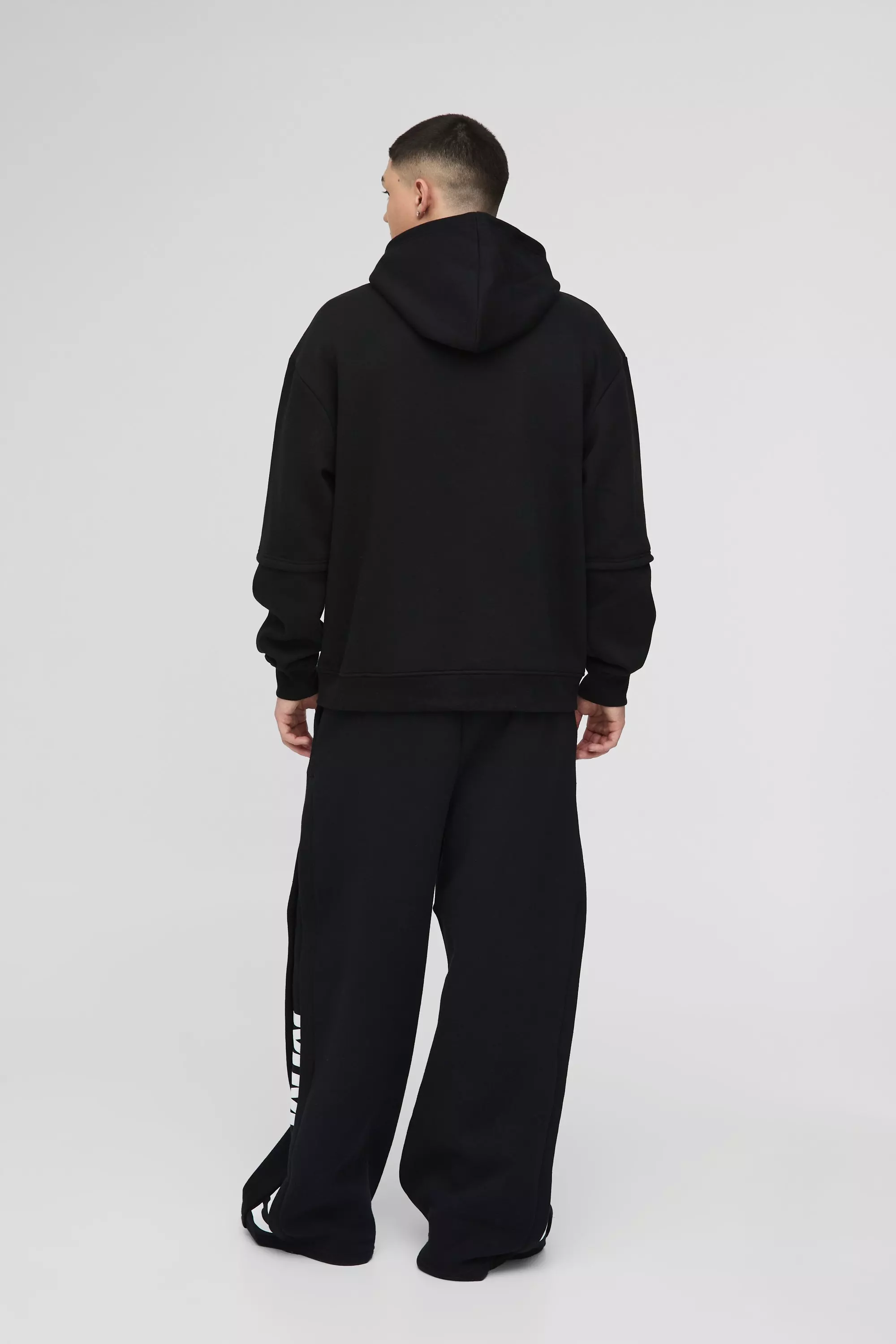 Black Oversized Edition Graffiti Print Hoodie alternative image