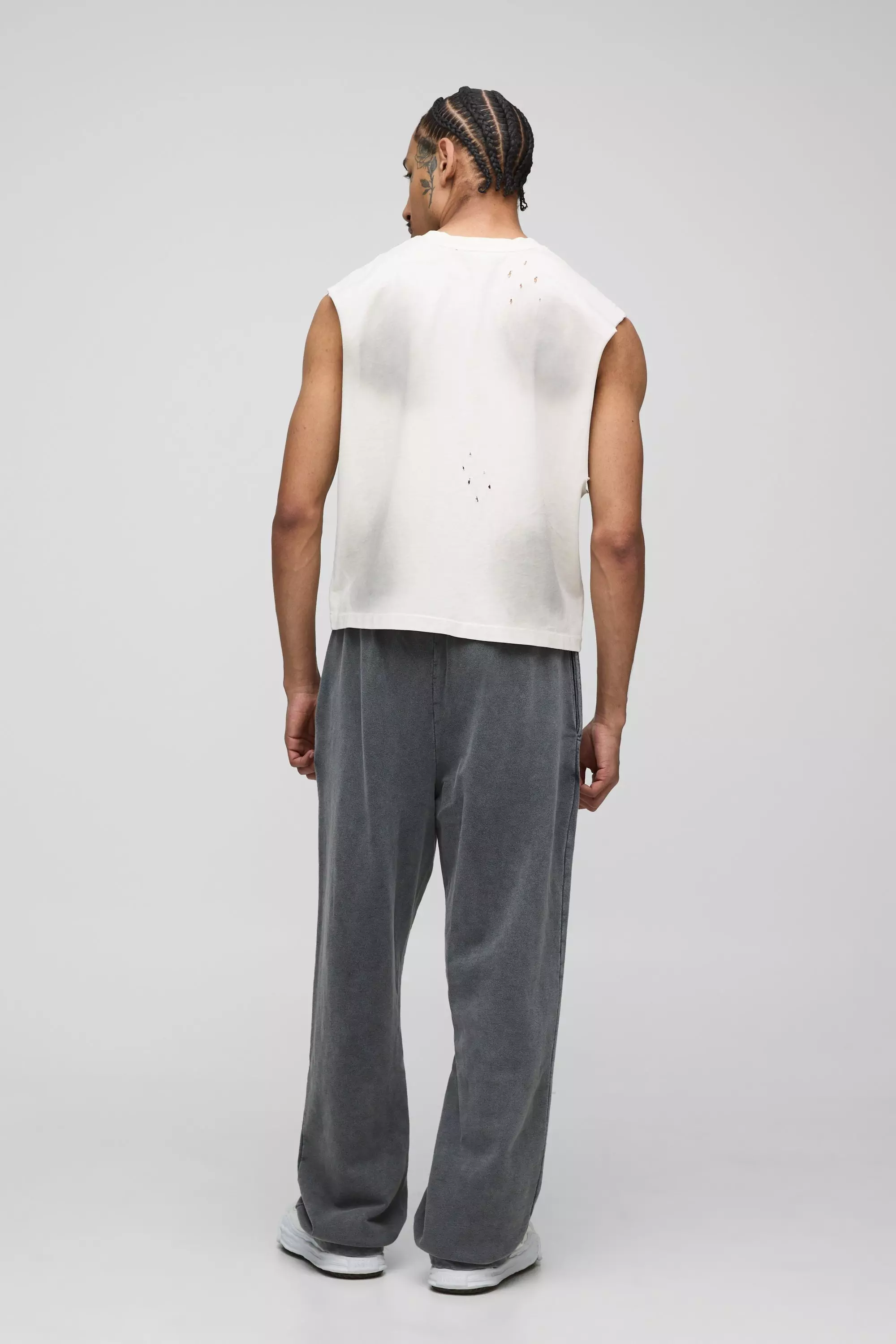 Charcoal Regular Fit Drop Crotch Seam Wash Jogger alternative image