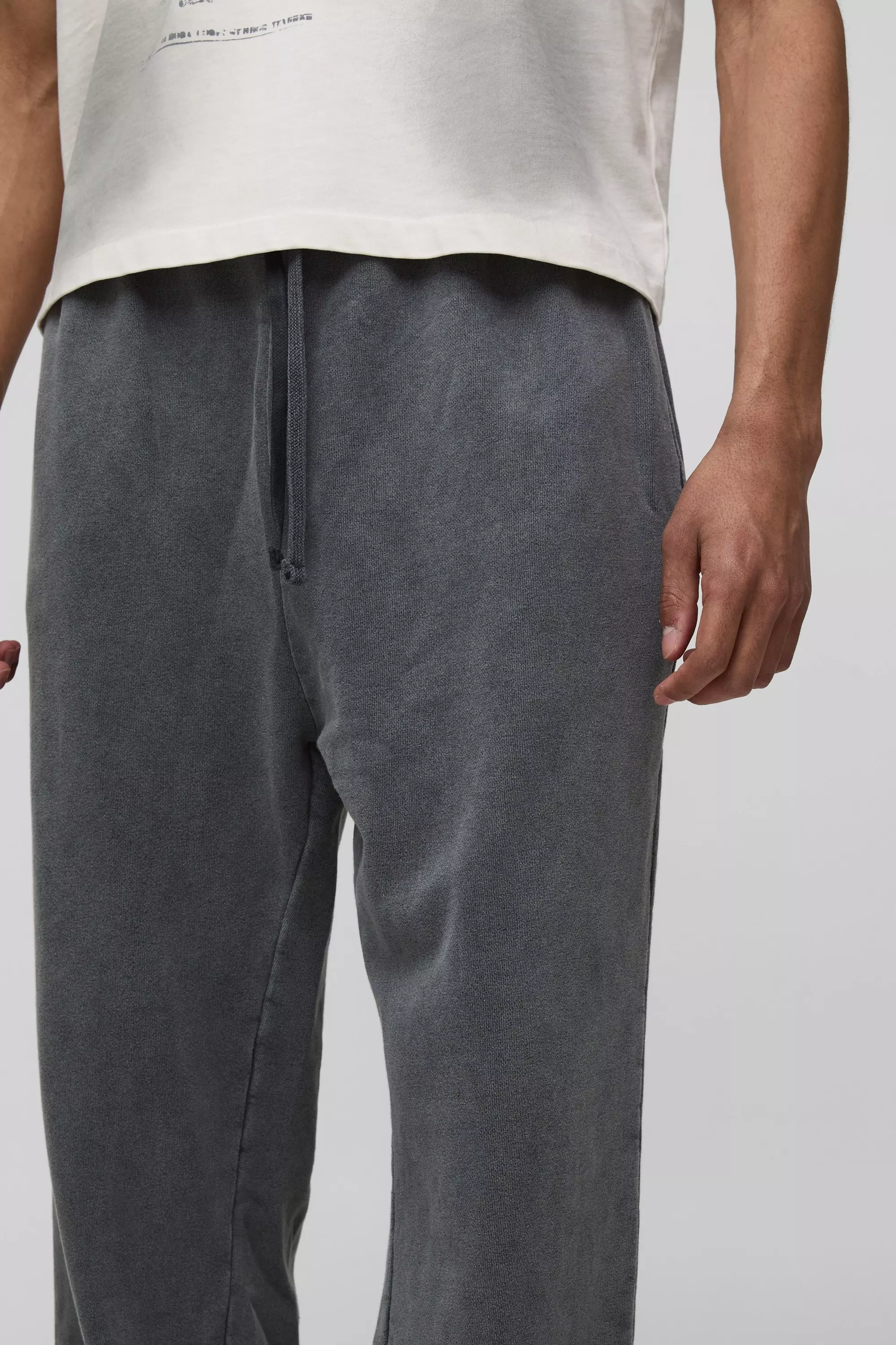 Charcoal Regular Fit Drop Crotch Seam Wash Jogger alternative image