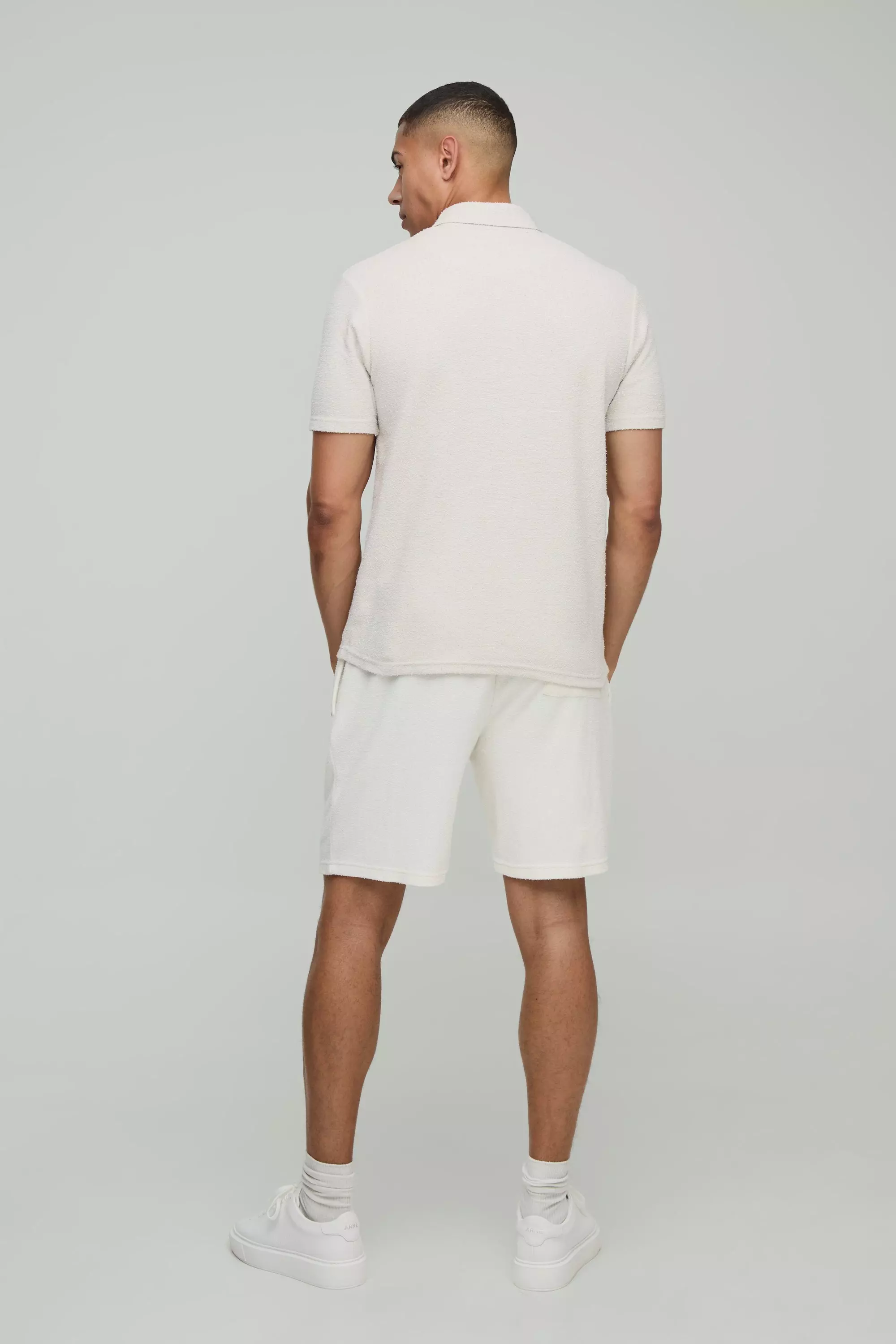 Polo con trama naturale e falsatura, Grey immagine alternativa