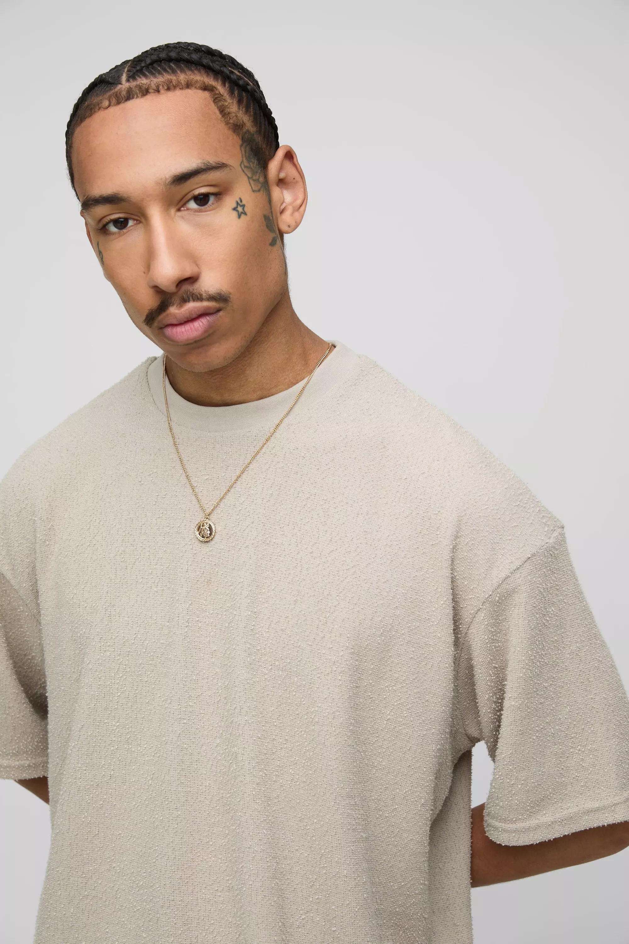 Stone Oversized Boxy Natural Texture T-Shirt alternative image