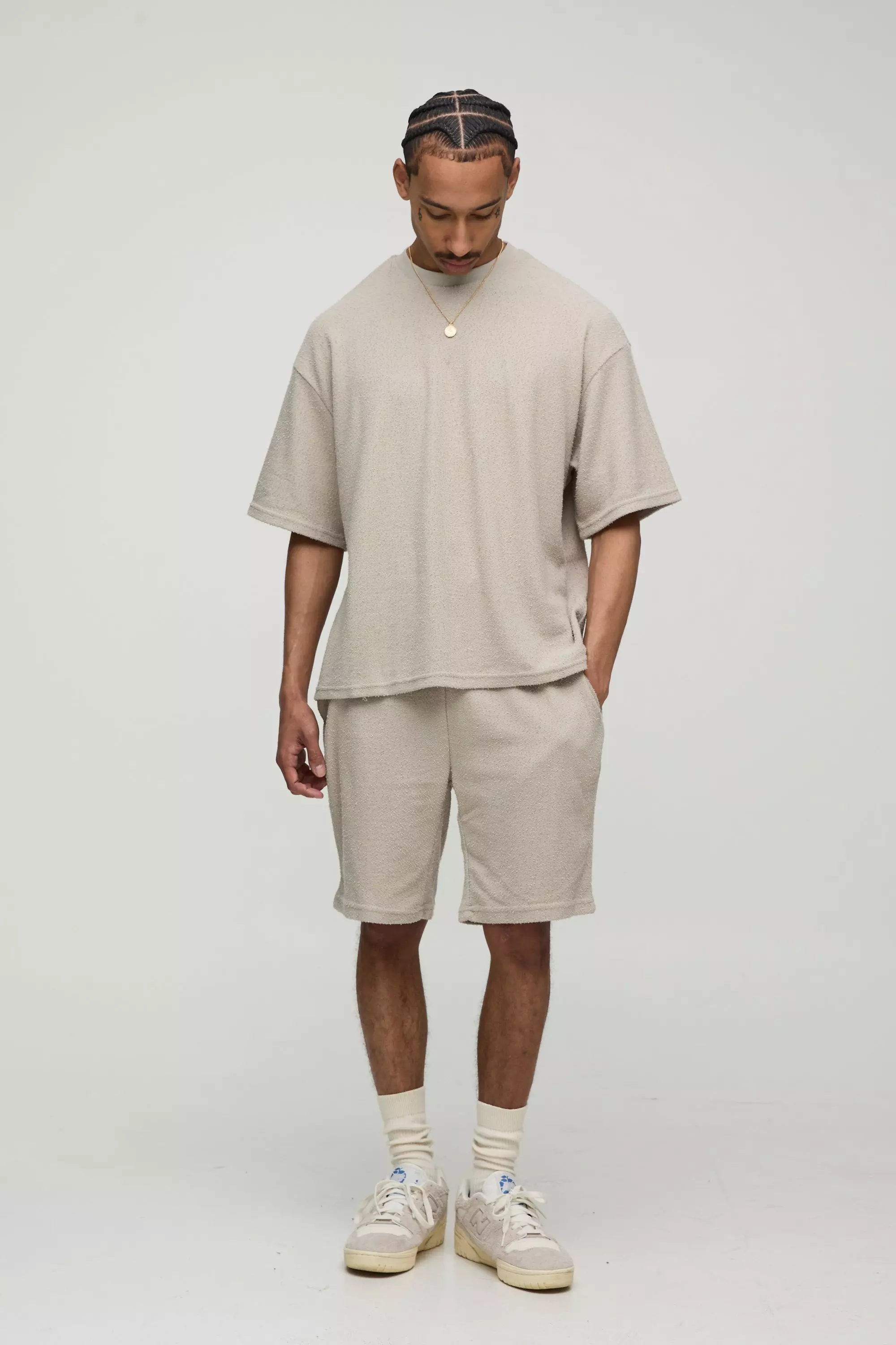 Stone Oversized Boxy Natural Texture T-Shirt alternative image