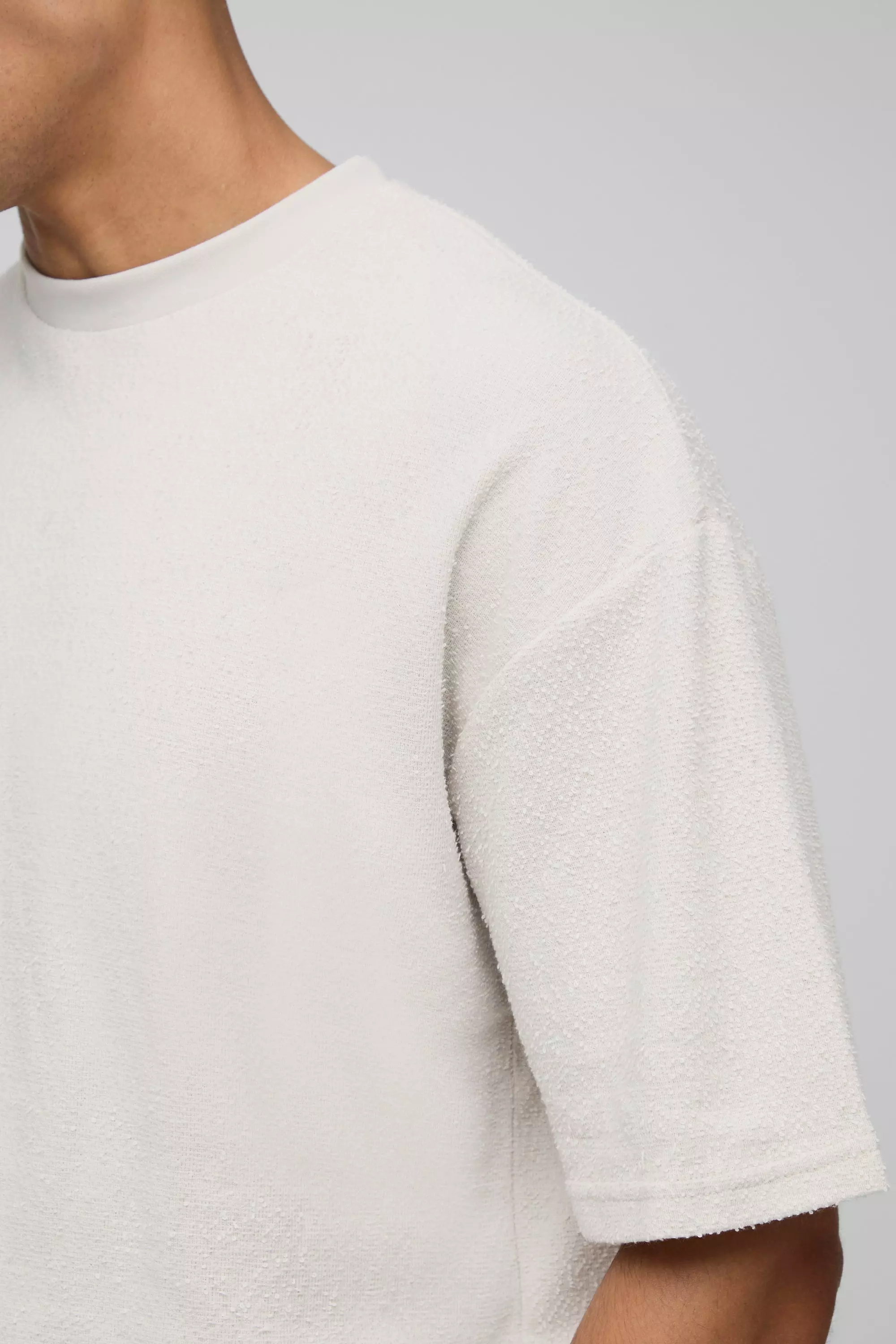 Oversized Boxy Natural Texture T-Shirt | boohooMAN USA