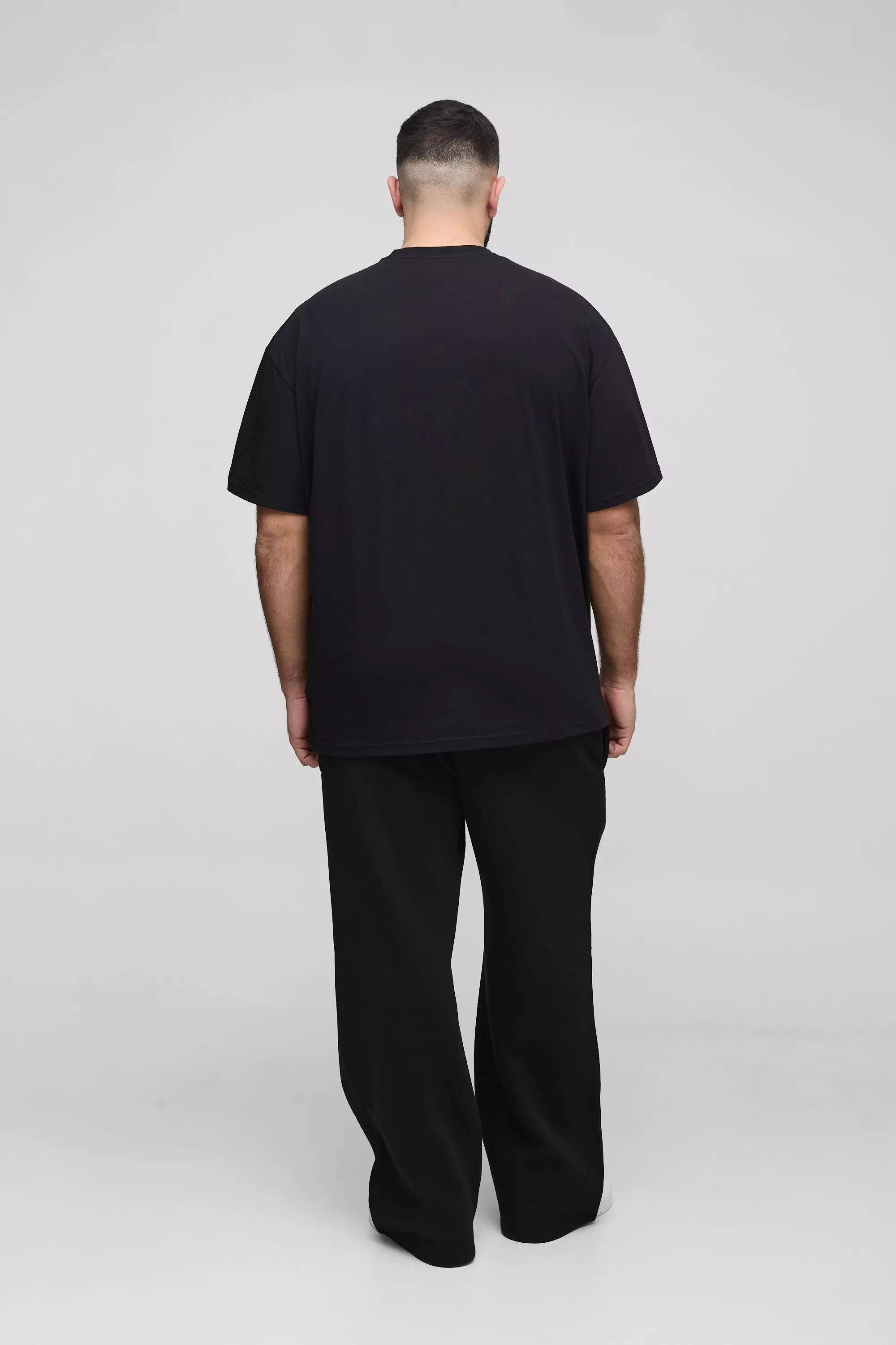 Black Plus Oversized Basic T-Shirt Met Crewneck alternatieve afbeelding