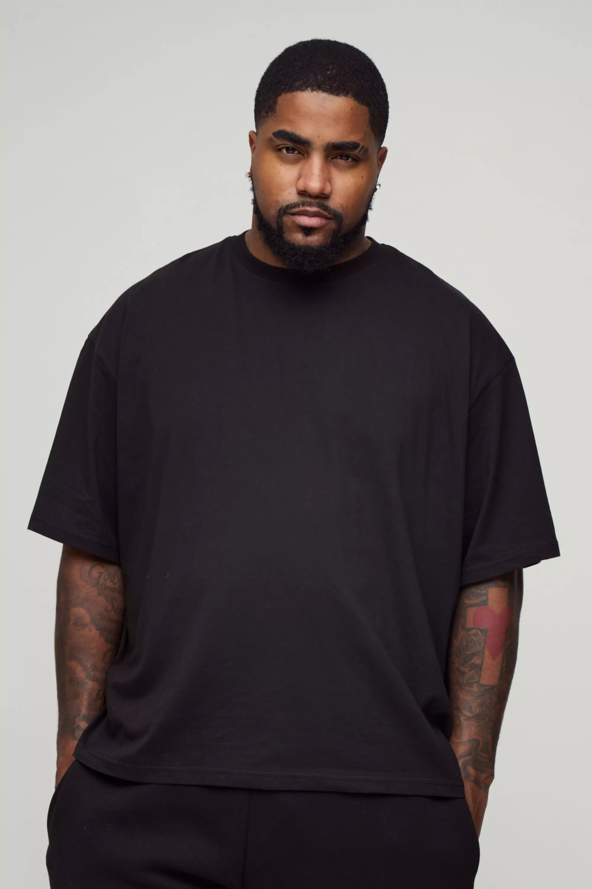Grande taille - T-shirt oversize basique, Black autre image