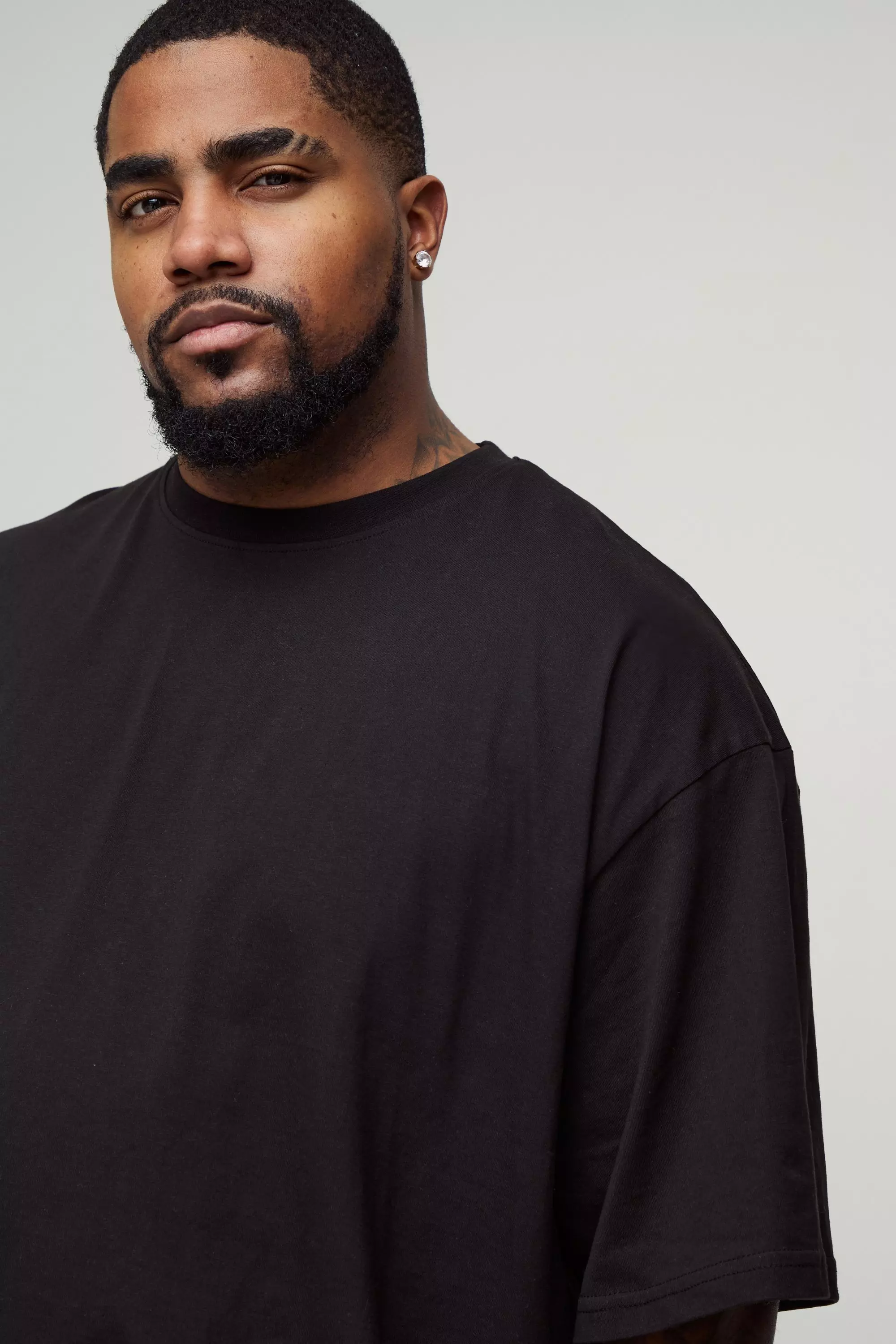 Grande taille - T-shirt oversize basique, Black autre image