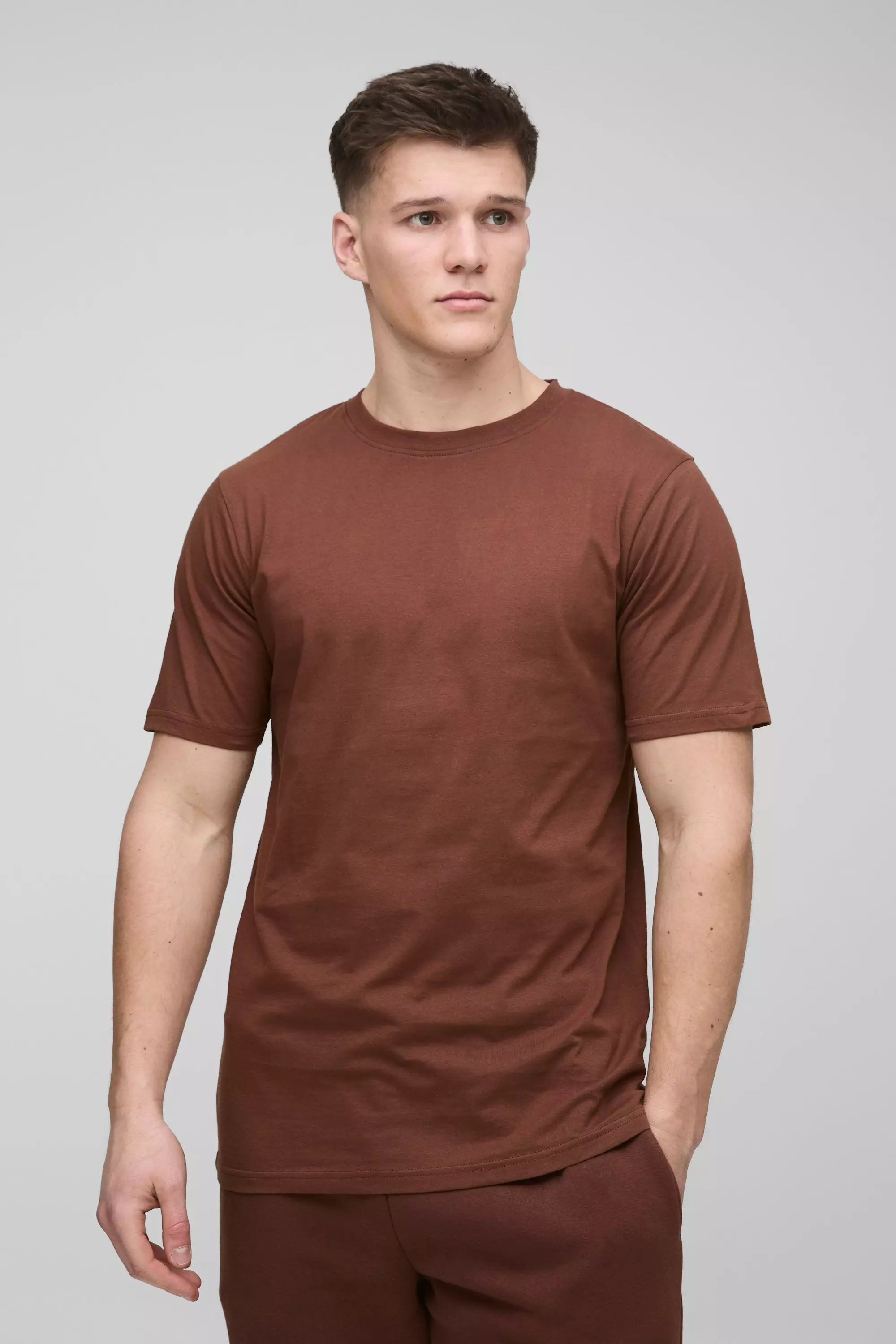 Tall - T-shirt cintré basique, Chocolate autre image