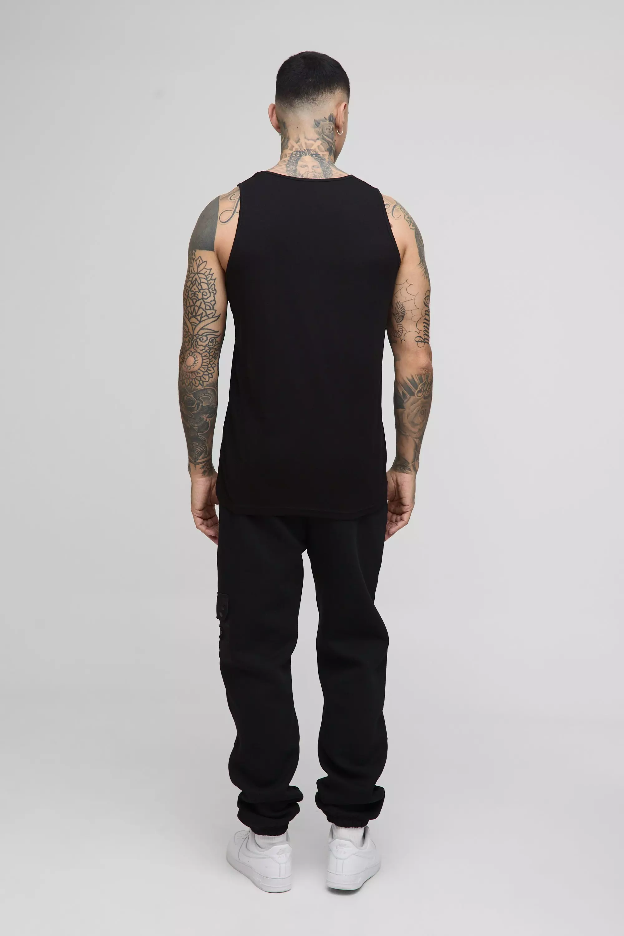 Black Tall Basic Ribbed Undershirt alternative image