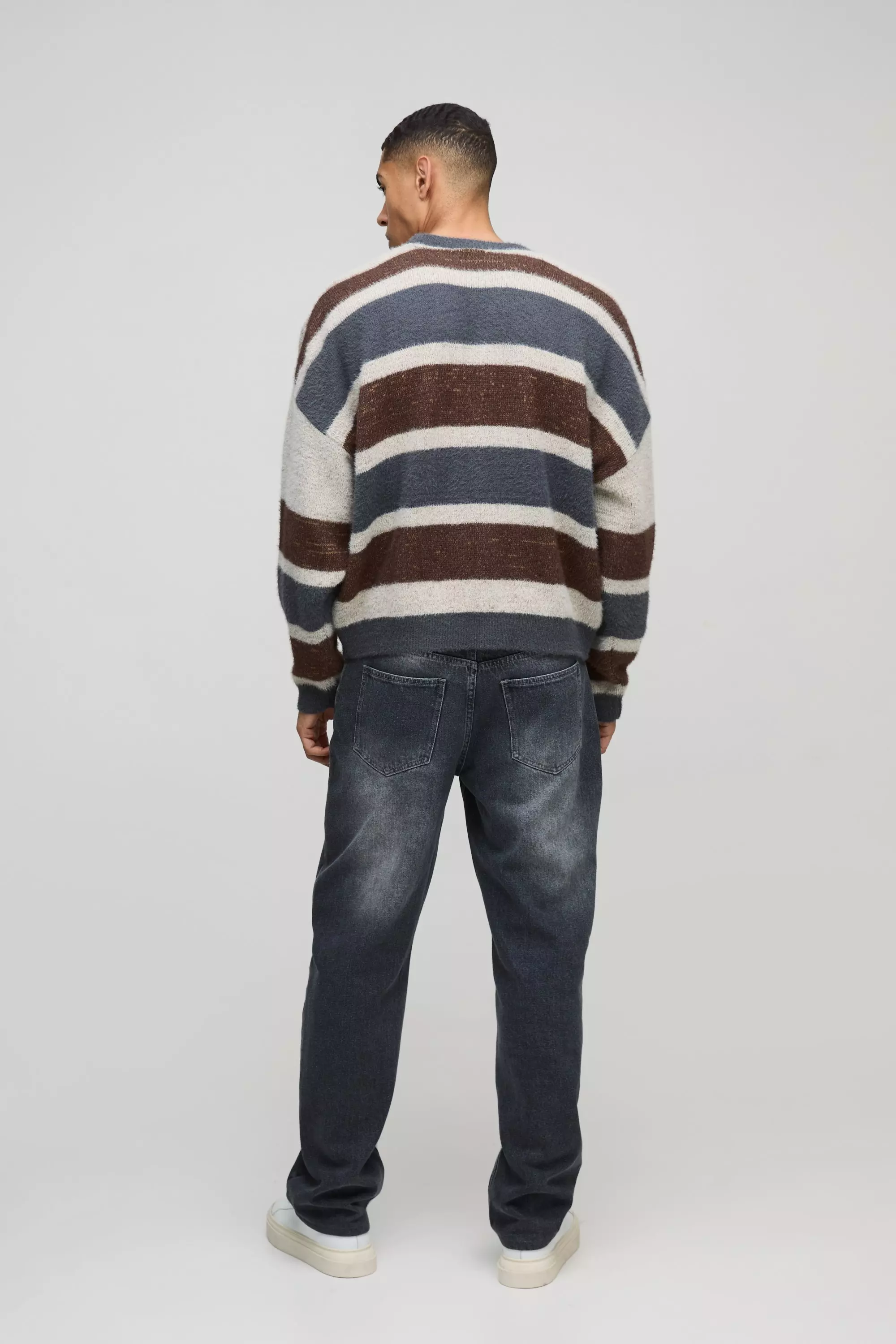 Pull oversize en maille brossée, Blue autre image