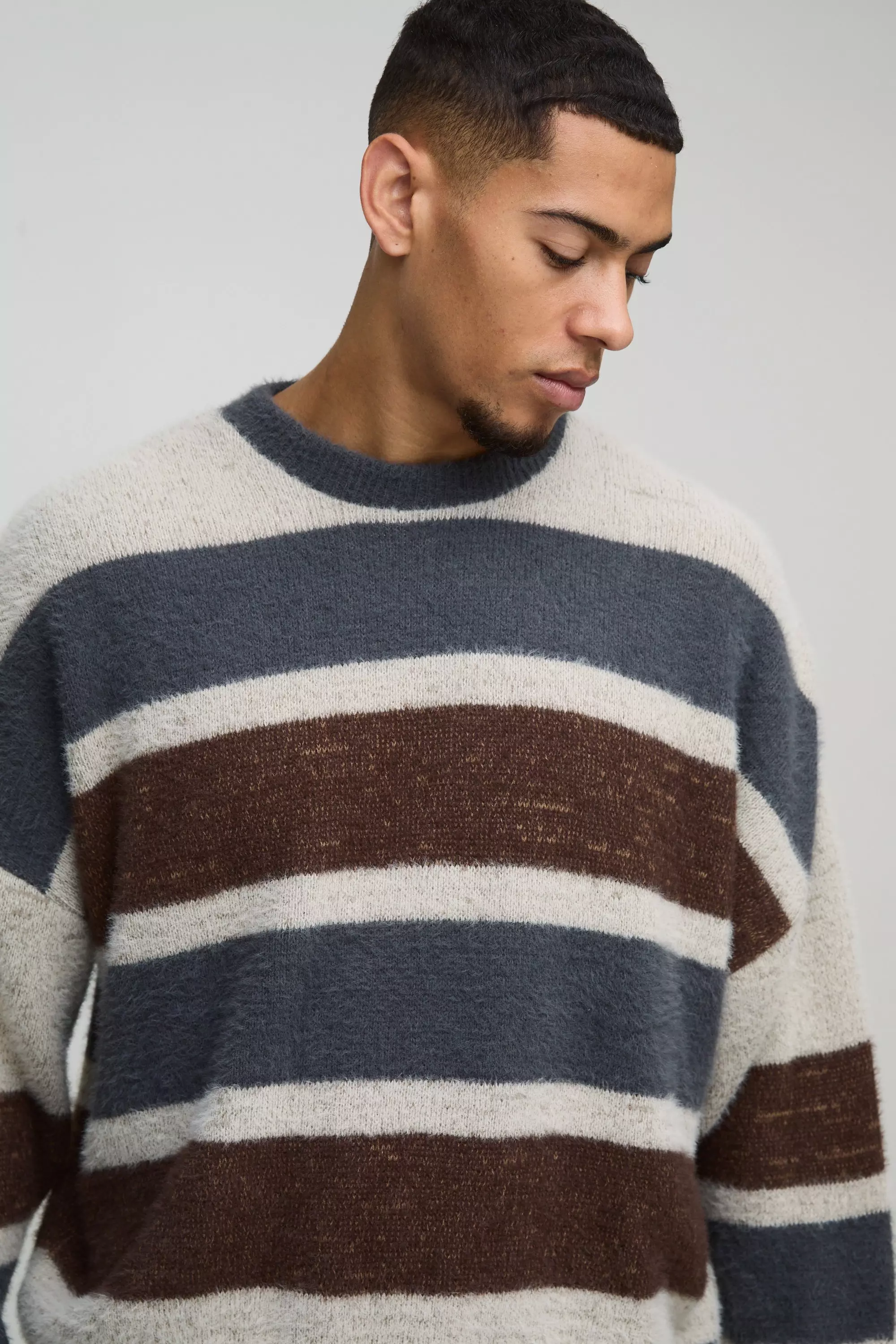 Pull oversize en maille brossée, Blue autre image