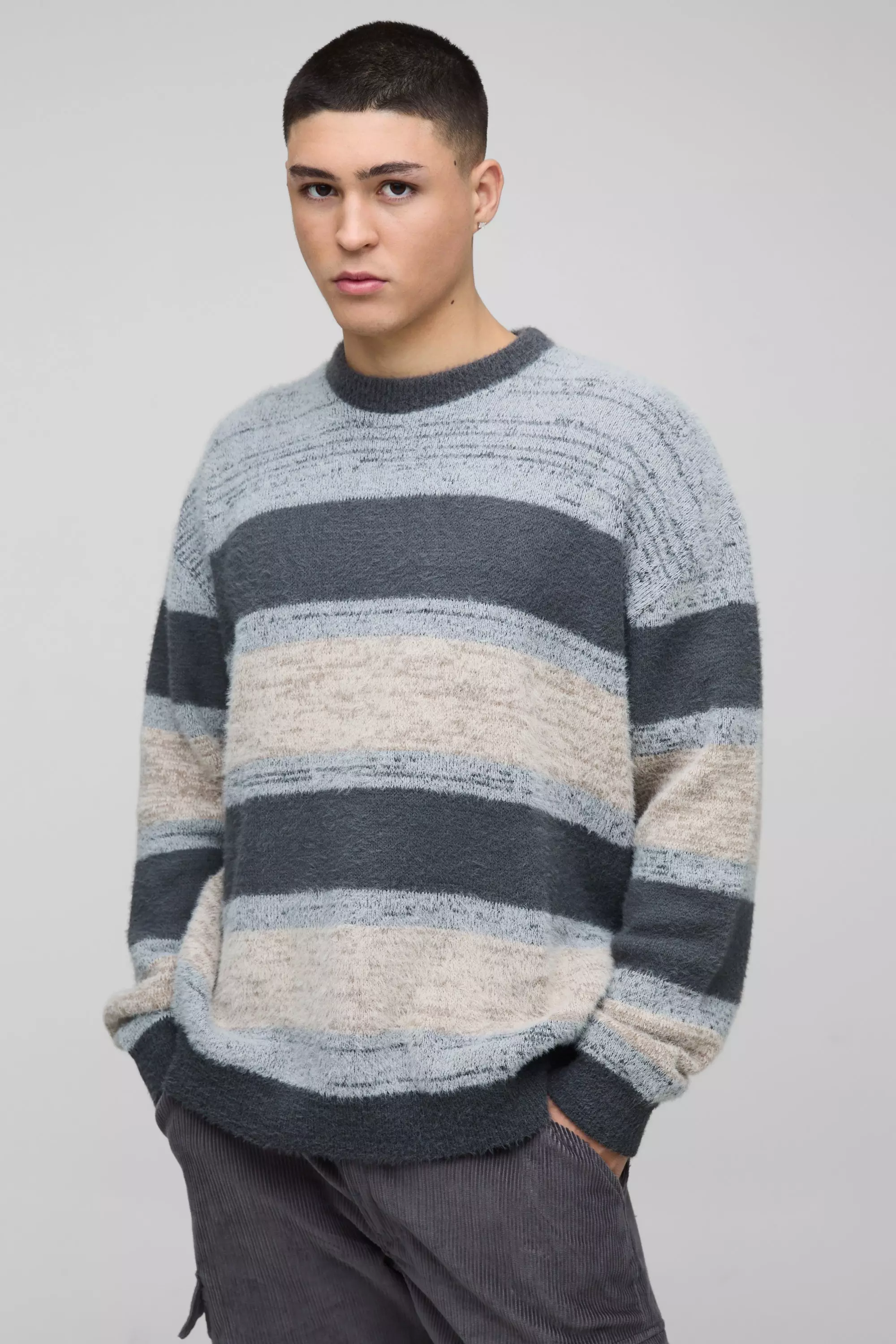 Oversize Pullover mit Streifen, Stone alternatives Bild